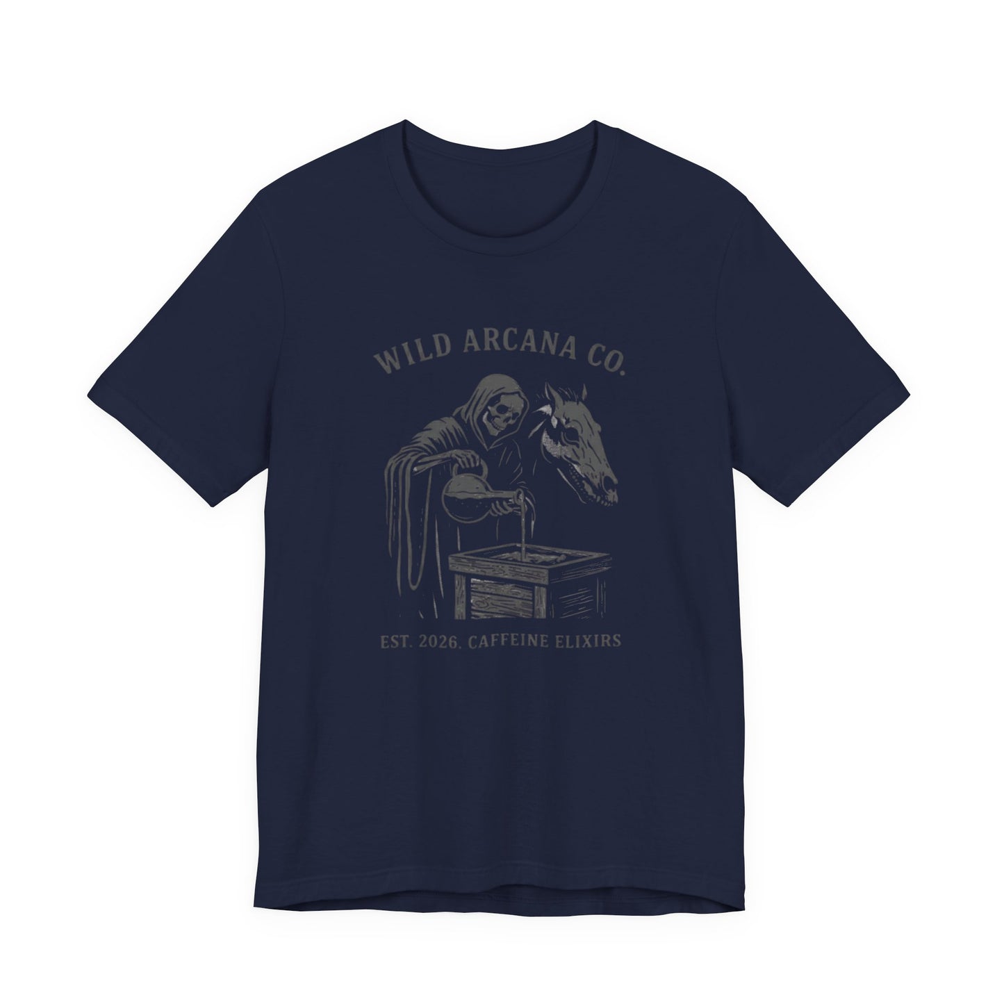 Wild Arcana Co. Tee — Grim Reaper Coffee Illustration Shirt