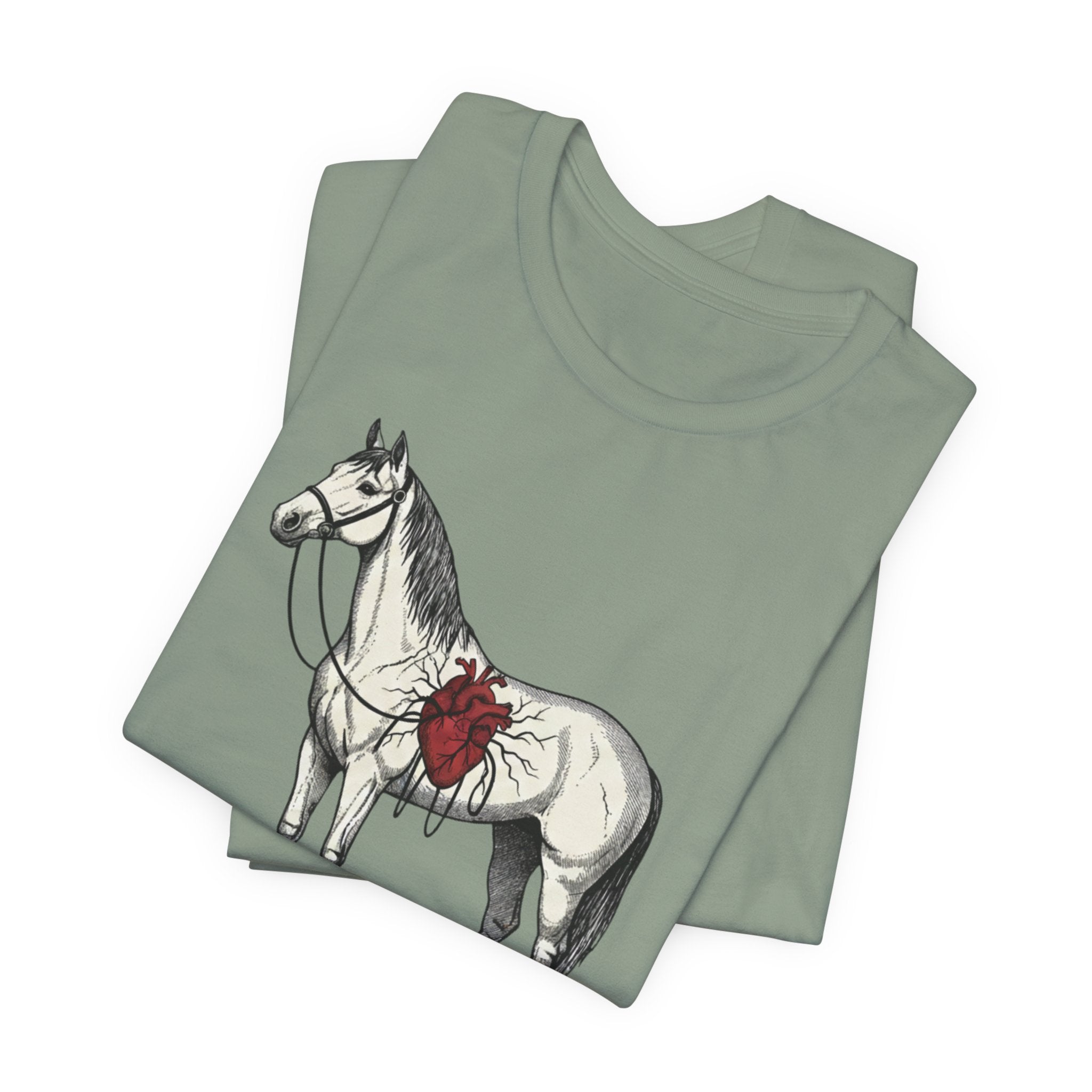 Illustrated Stallion with Heart Graphic
