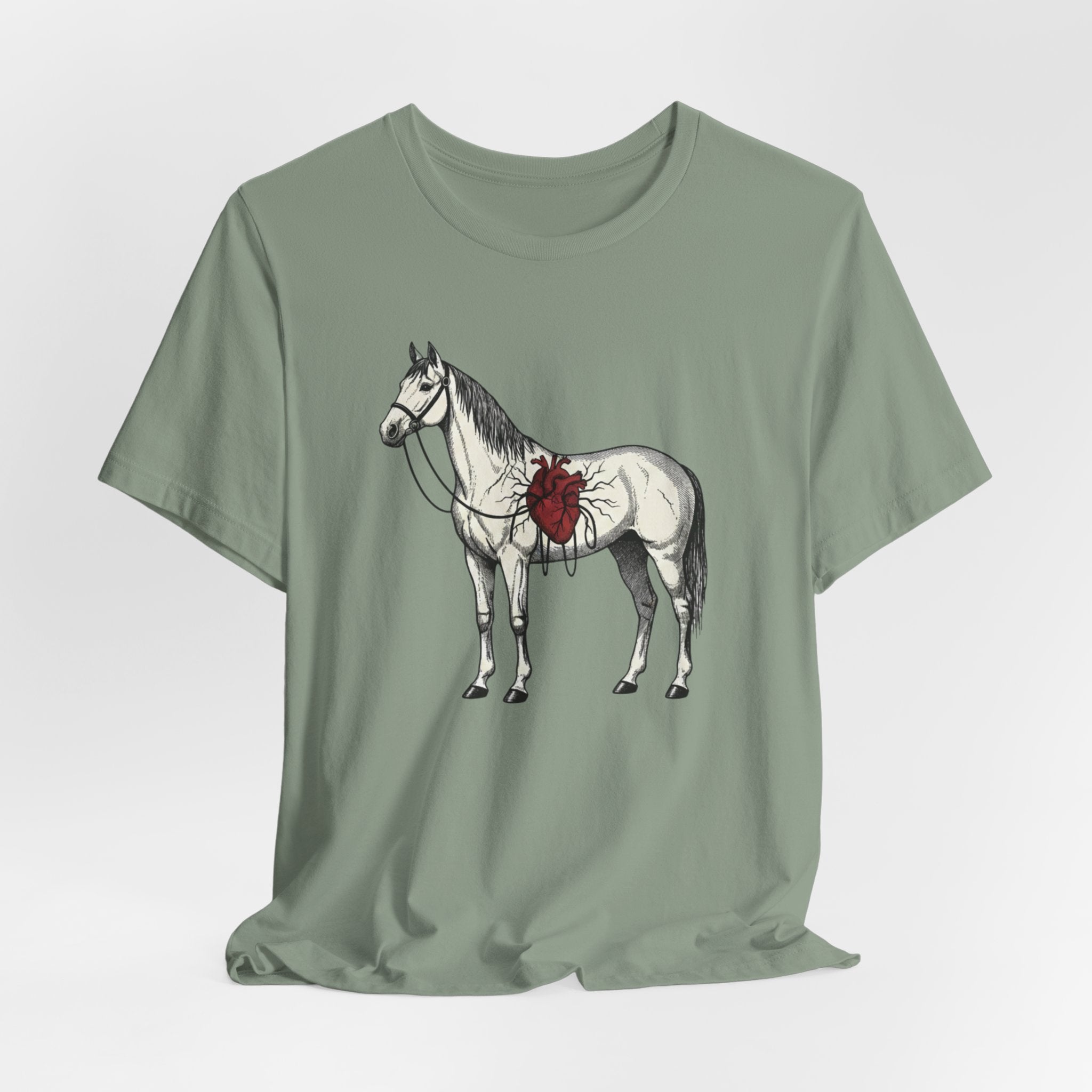 Illustrated Stallion with Heart Graphic