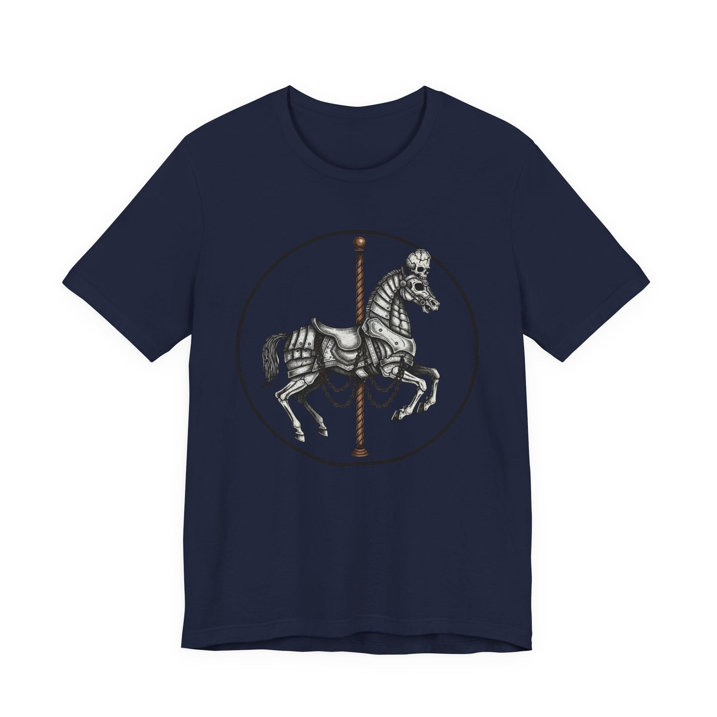 Skeleton Carousel Horse T‑Shirt — Gothic Carousel Tee