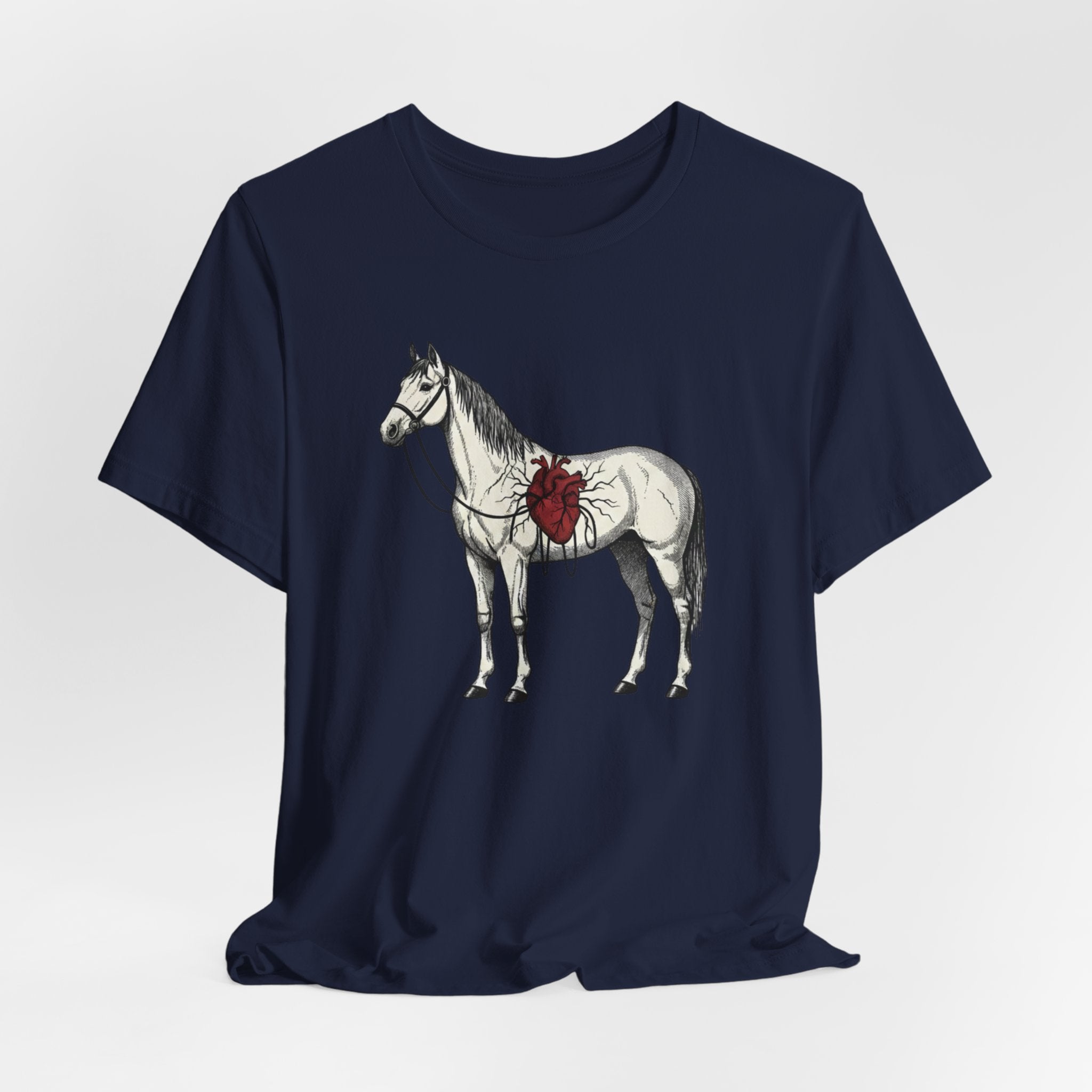 Illustrated Stallion with Heart Graphic