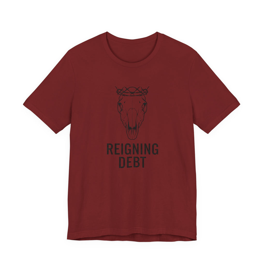 Reigning Debt Skull Crown Minimalist Graphic Tee
