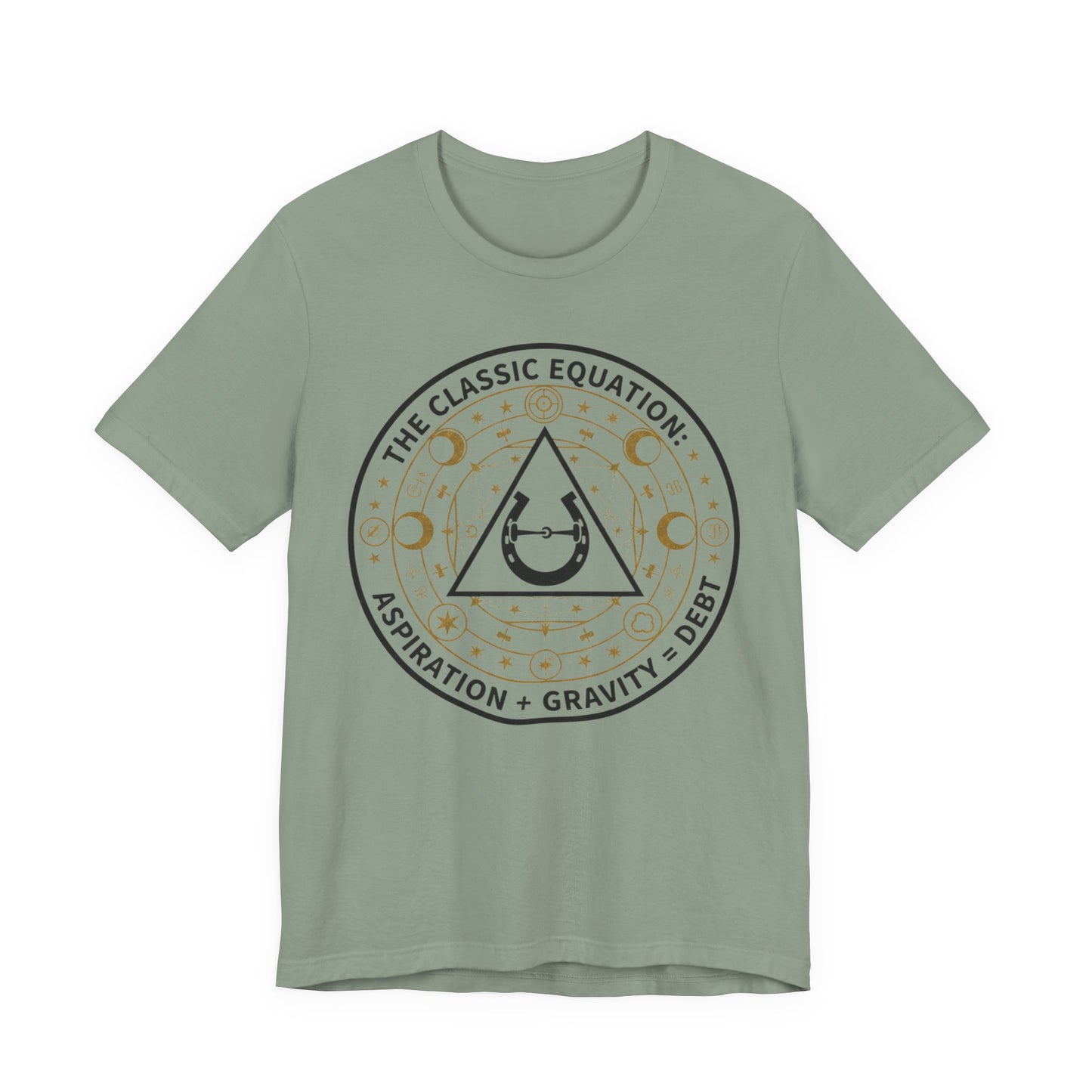 Classic Equation Tee — "Aspiration + Gravity = Debt" Astral Graphic T-Shirt