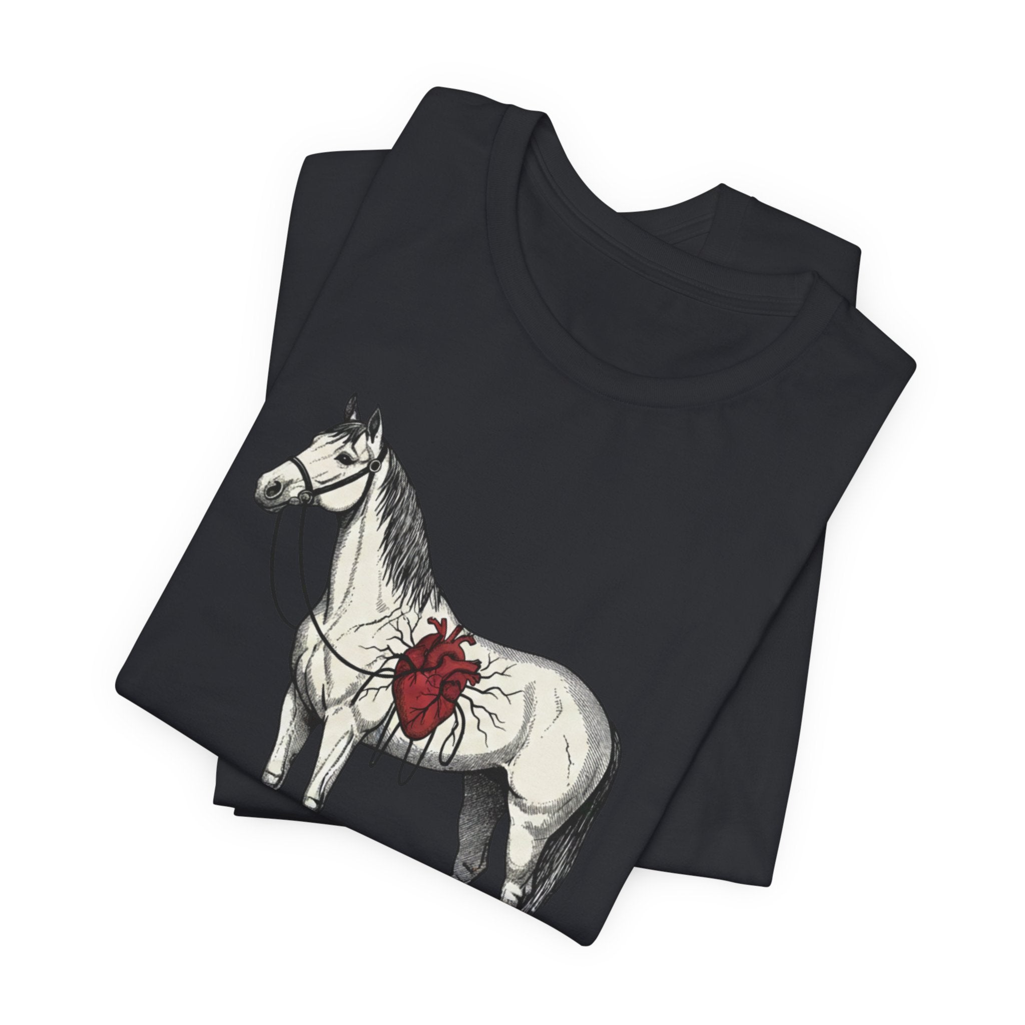 Illustrated Stallion with Heart Graphic