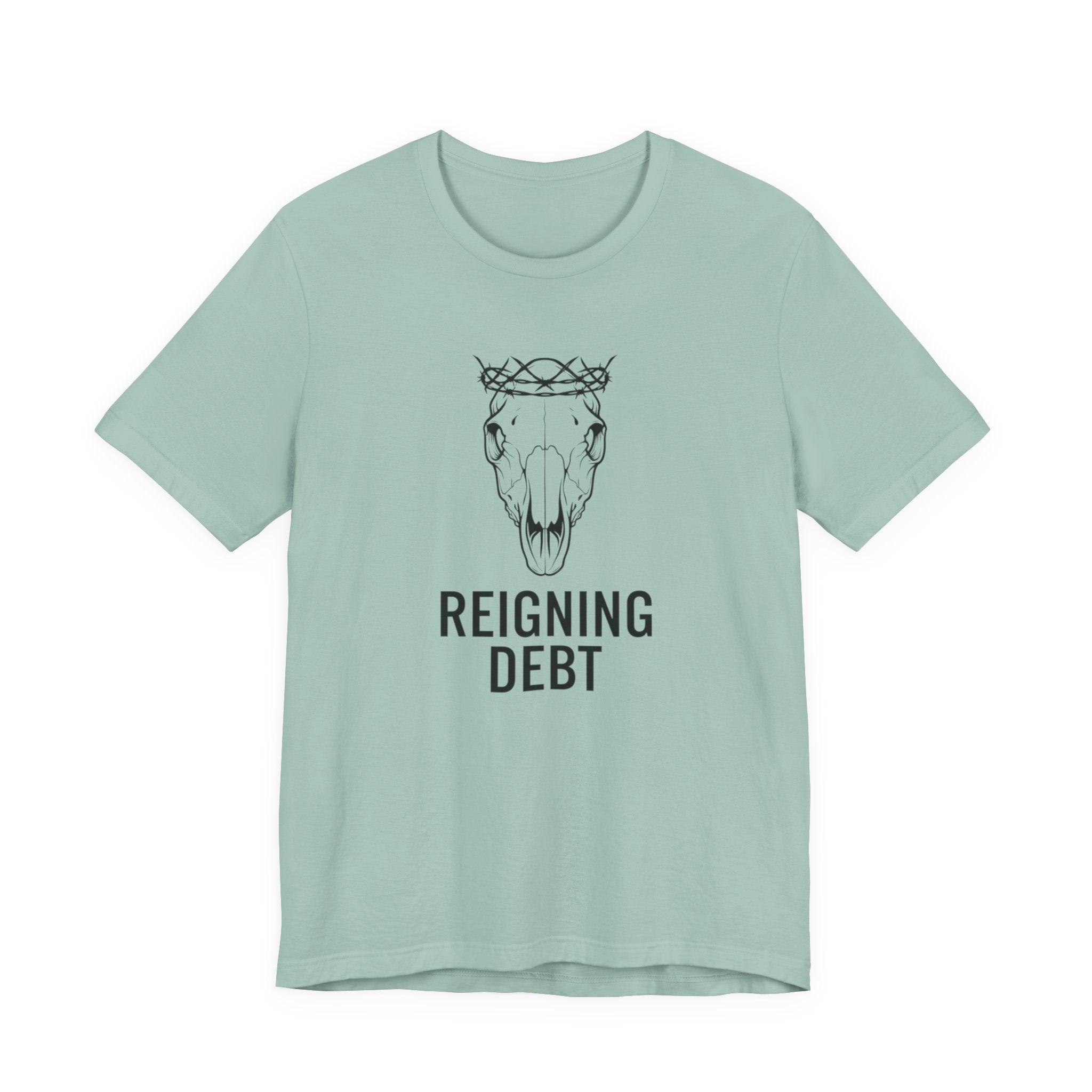 Reigning Debt Skull Crown Minimalist Graphic Tee