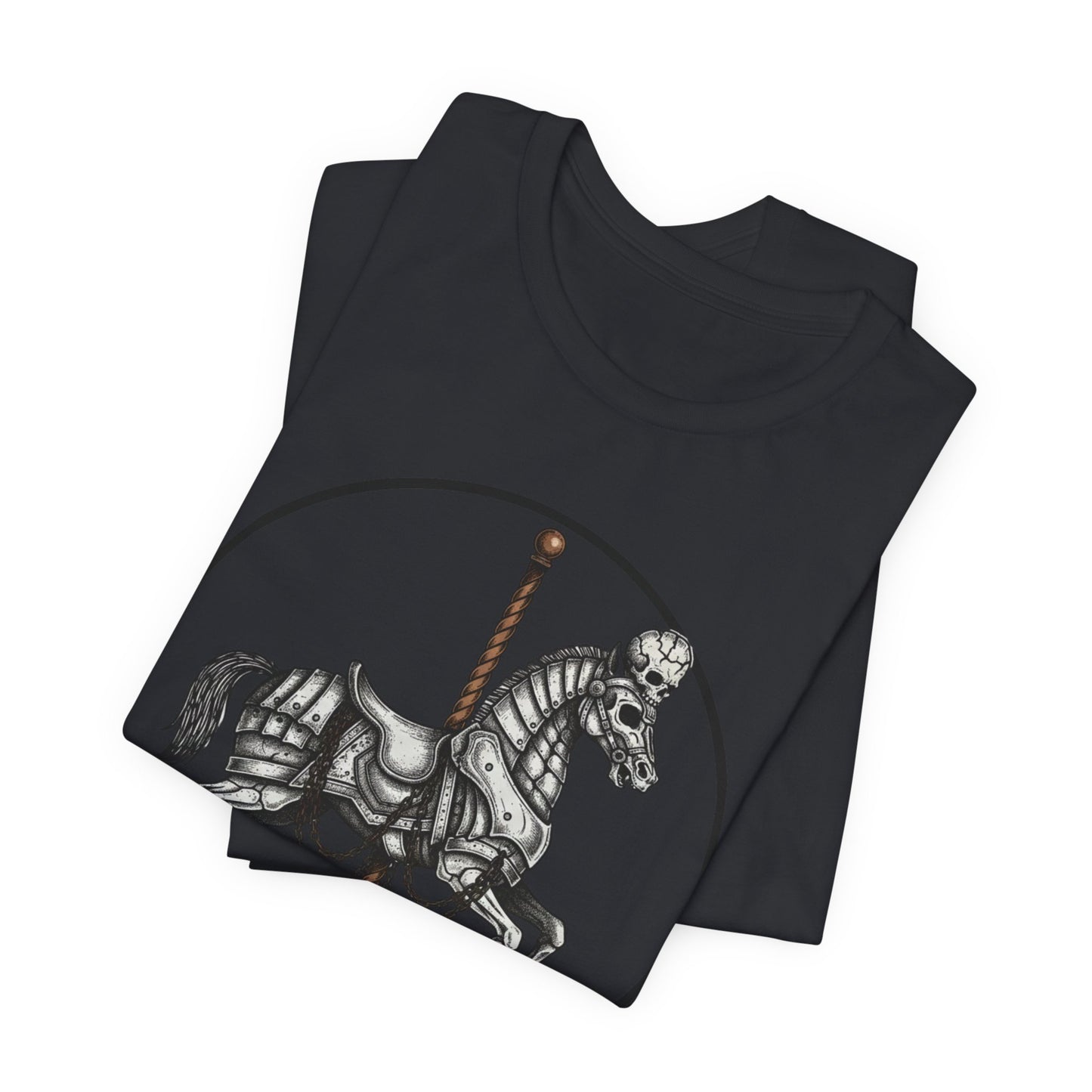 Skeleton Carousel Horse T‑Shirt — Gothic Carousel Tee