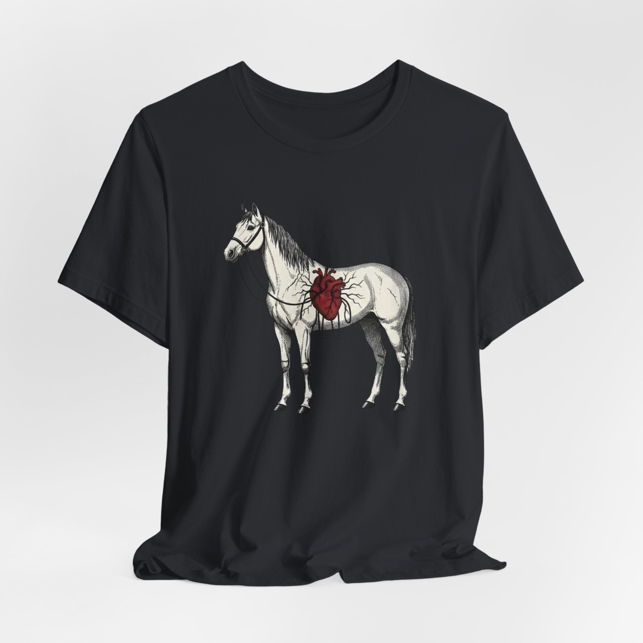 Illustrated Stallion with Heart Graphic