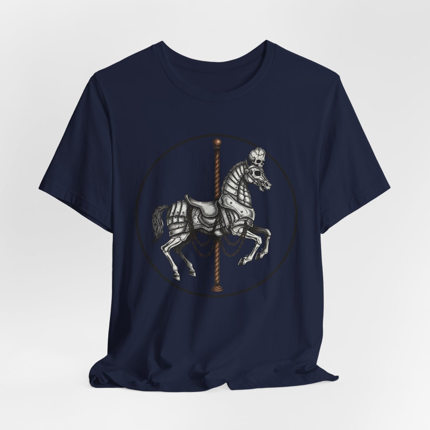 Skeleton Carousel Horse T‑Shirt — Gothic Carousel Tee