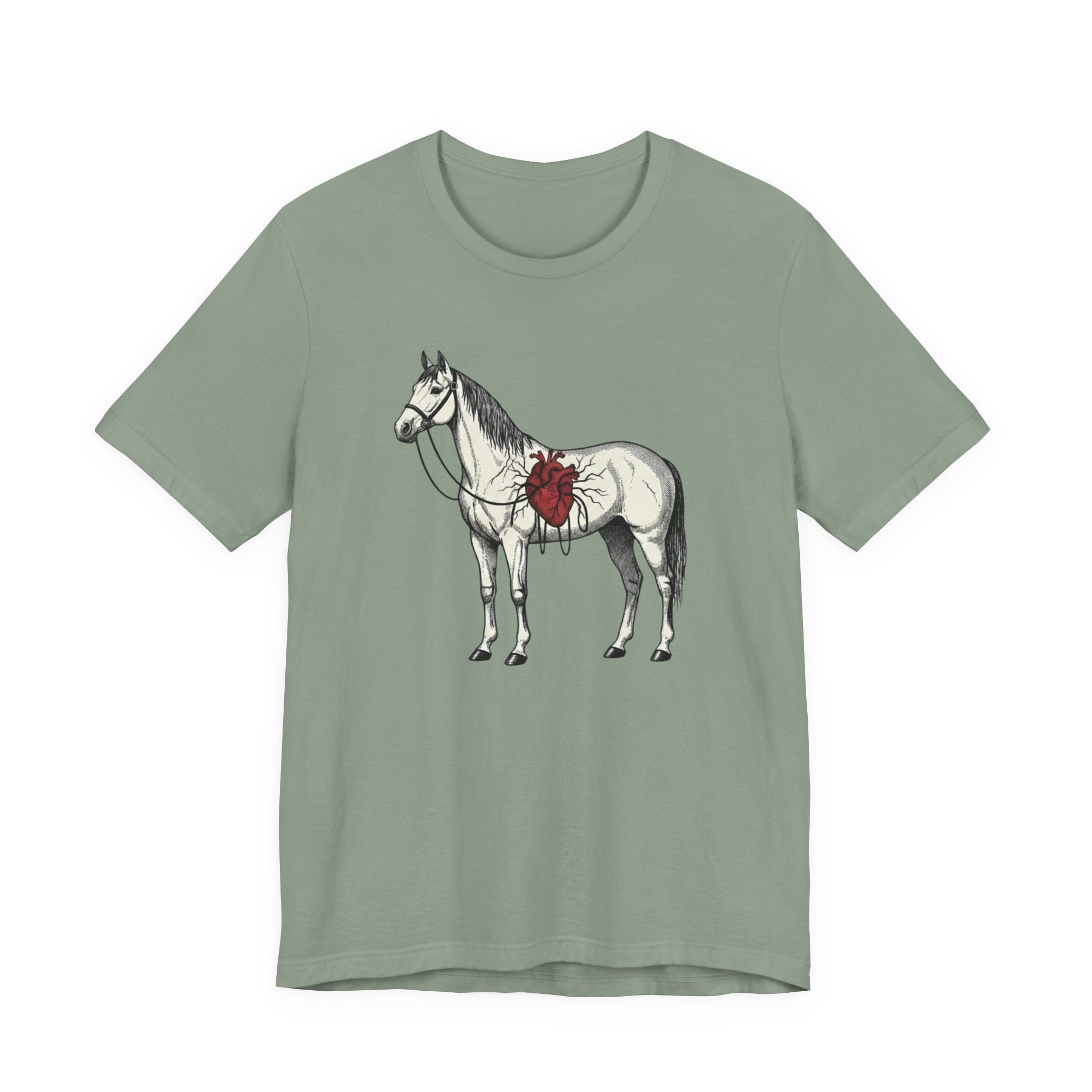Illustrated Stallion with Heart Graphic