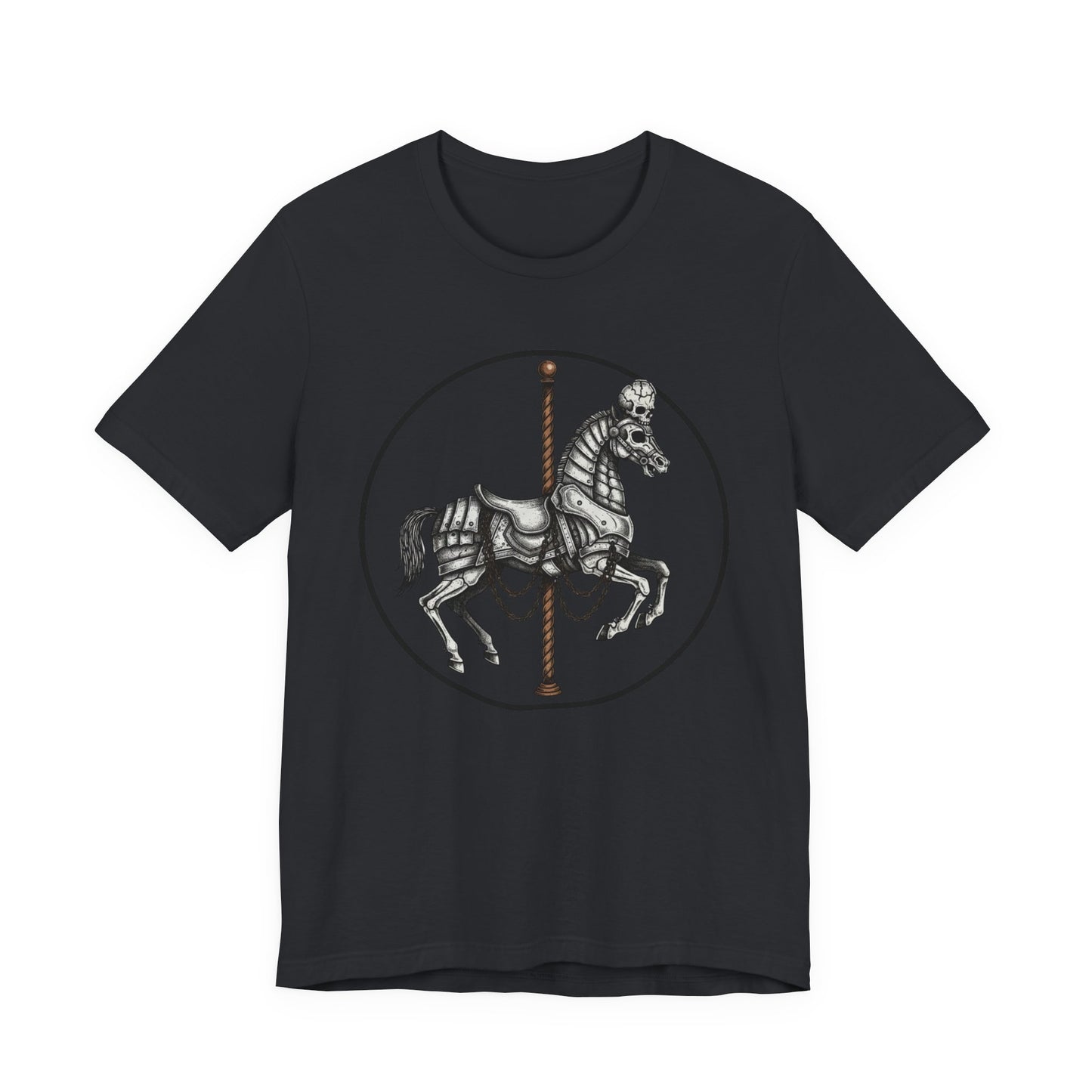 Skeleton Carousel Horse T‑Shirt — Gothic Carousel Tee