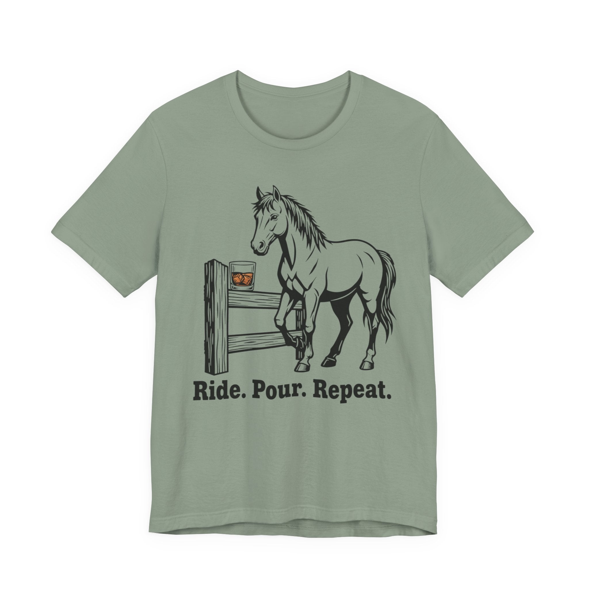 Ride. Pour. Repeat. Graphic Tee for Equestrians