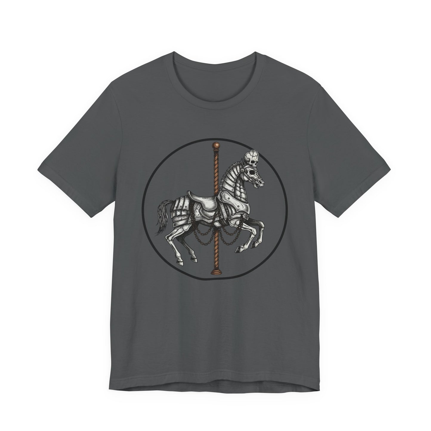 Skeleton Carousel Horse T‑Shirt — Gothic Carousel Tee