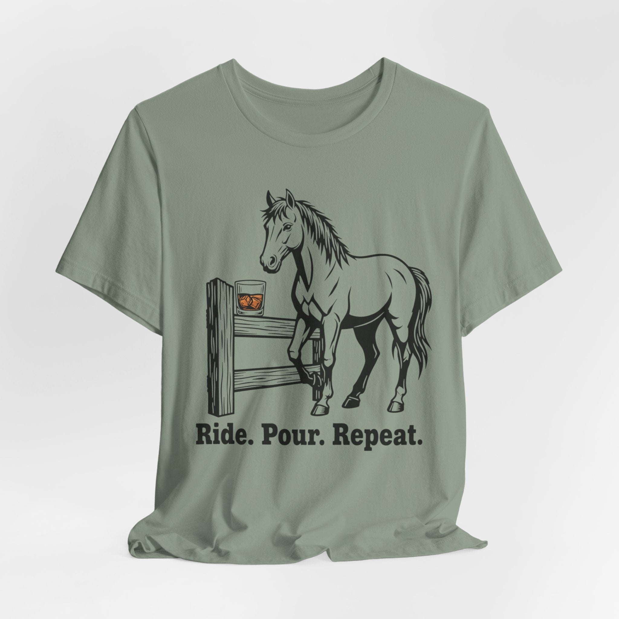 Ride. Pour. Repeat. Graphic Tee for Equestrians