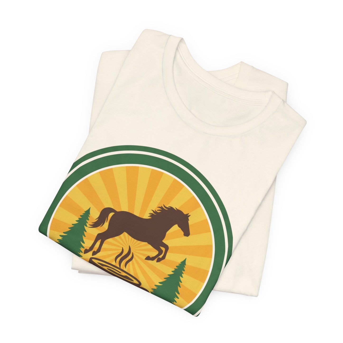 Coffee & Horse Graphic Tee — Rustic Equestrian Coffee Lover Shirt