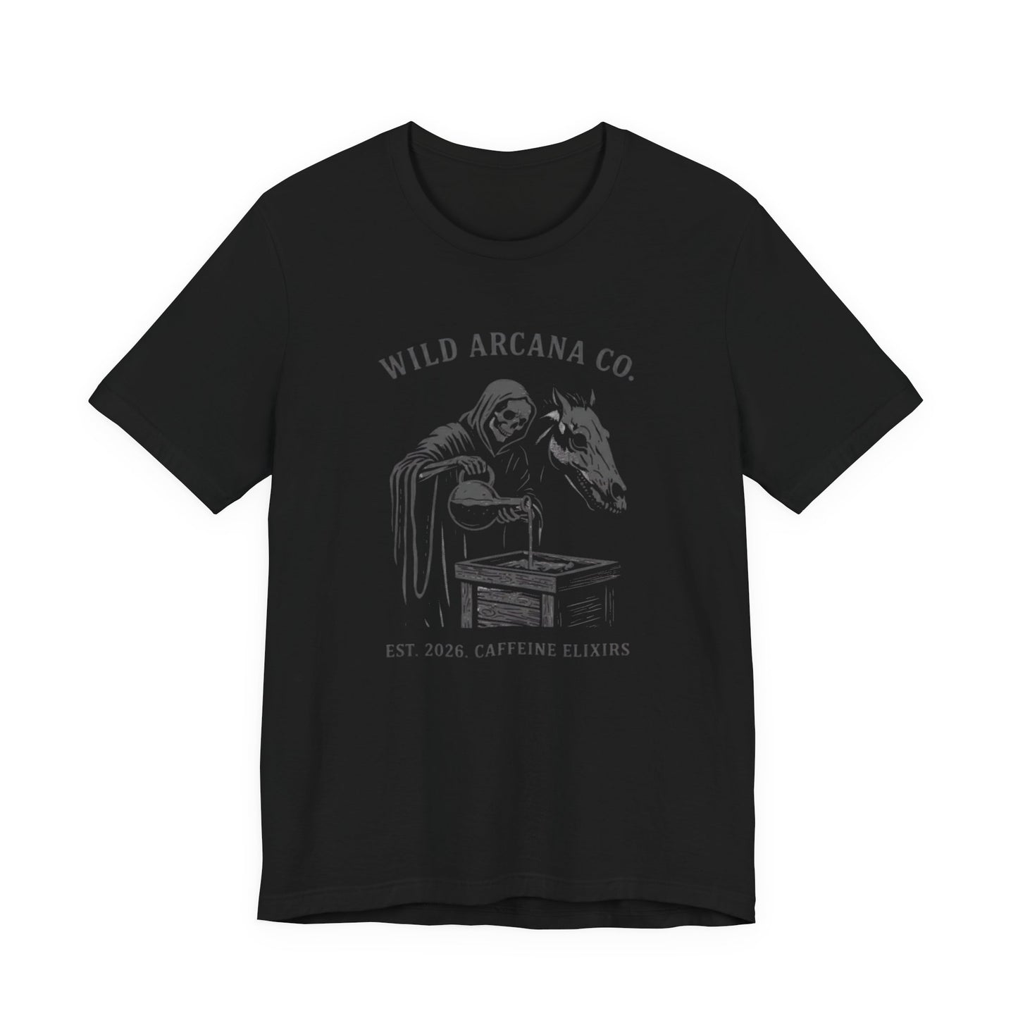 Wild Arcana Co. Tee — Grim Reaper Coffee Illustration Shirt