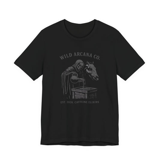 Wild Arcana Co. Tee — Grim Reaper Coffee Illustration Shirt