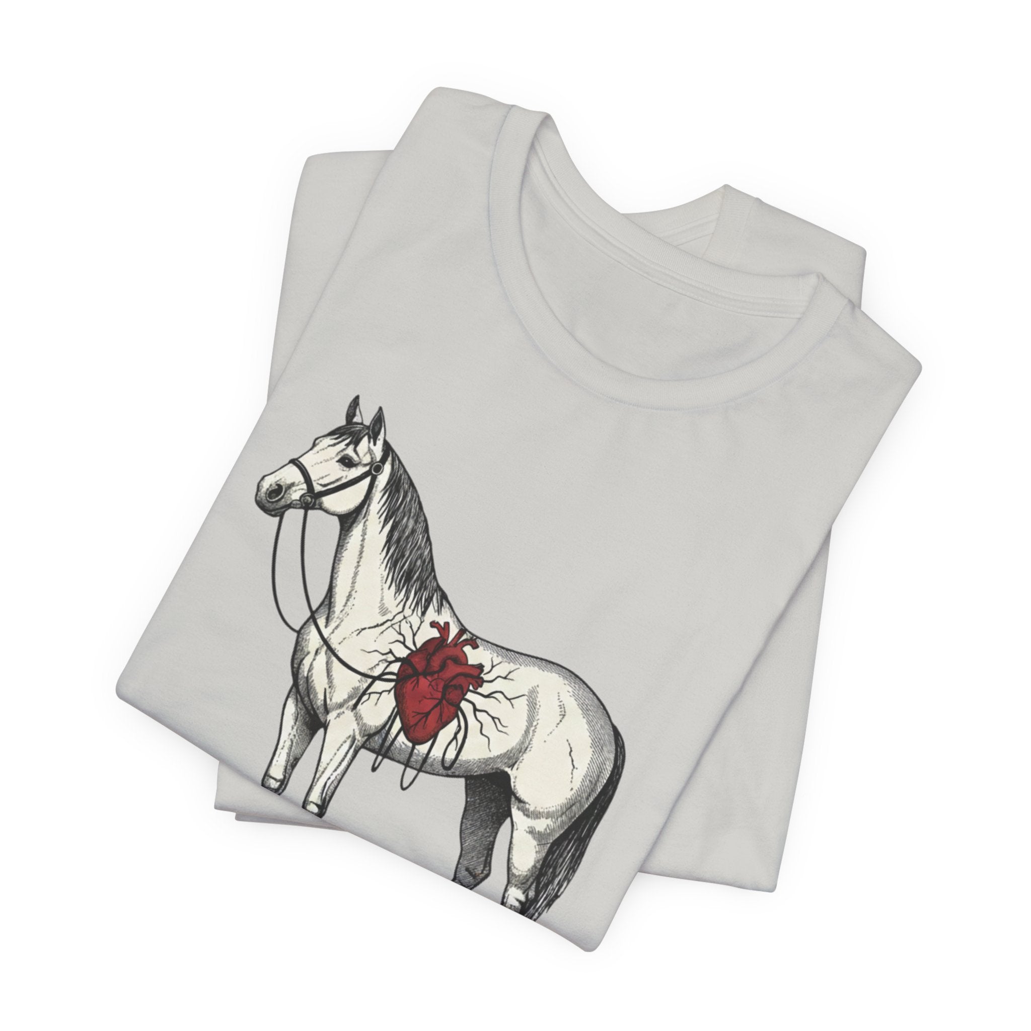 Illustrated Stallion with Heart Graphic