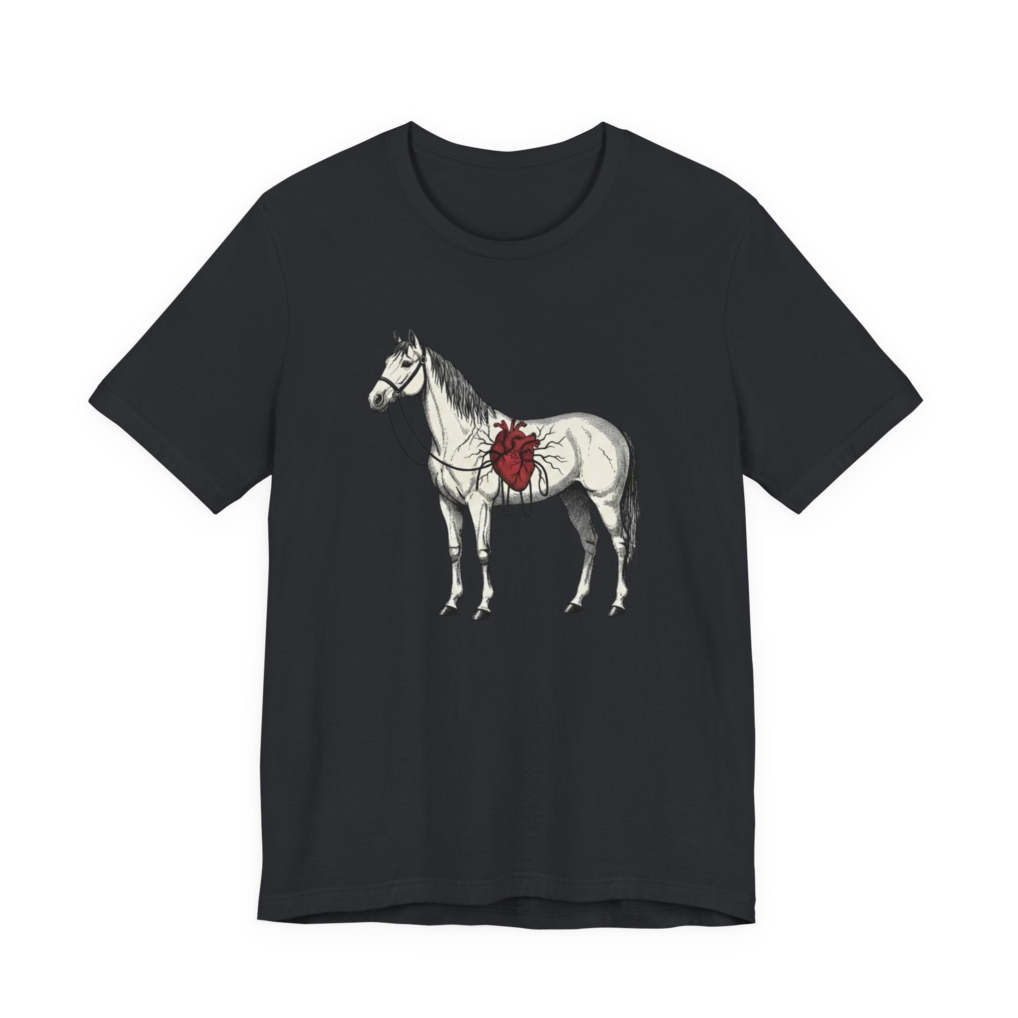 Illustrated Stallion with Heart Graphic