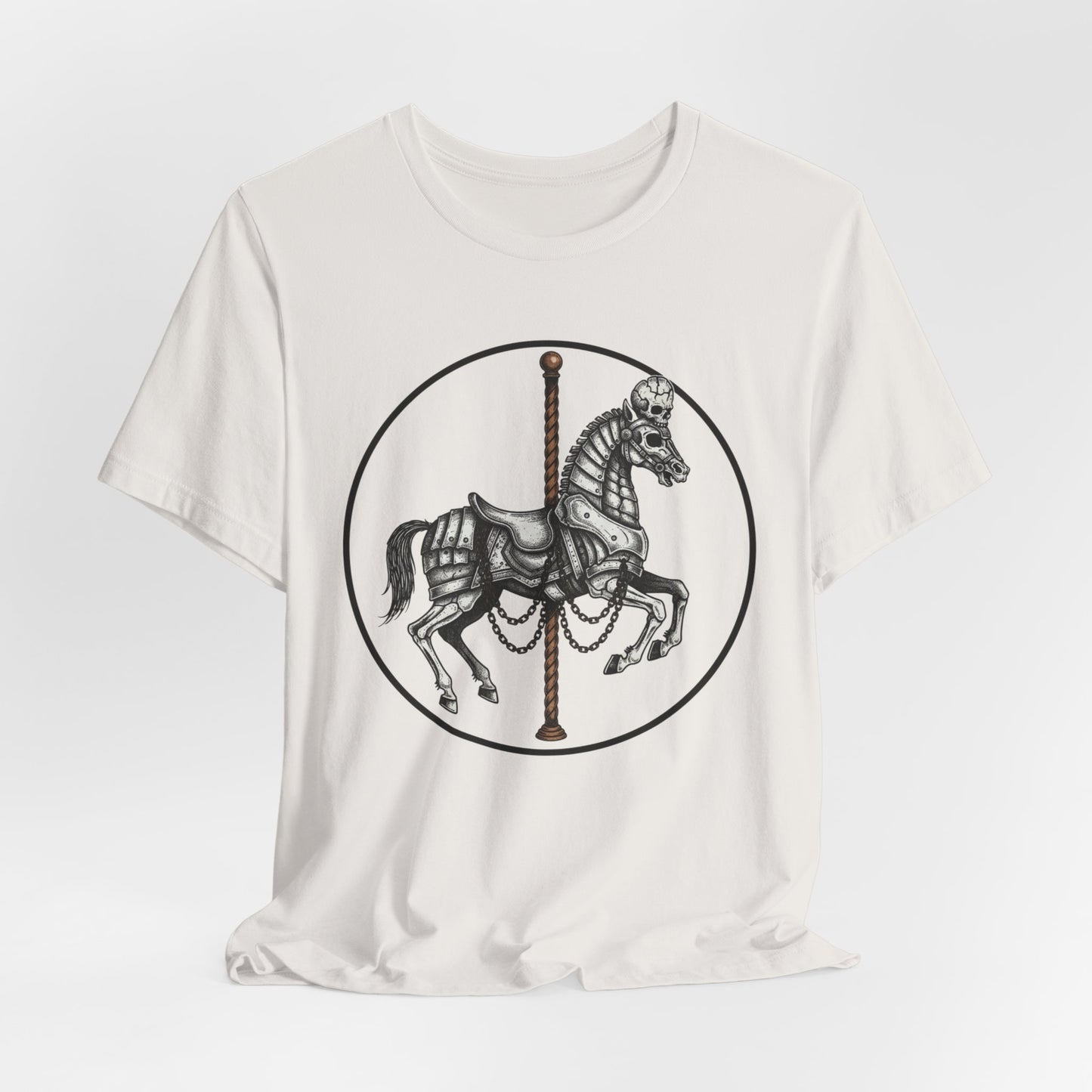 Skeleton Carousel Horse T‑Shirt — Gothic Carousel Tee