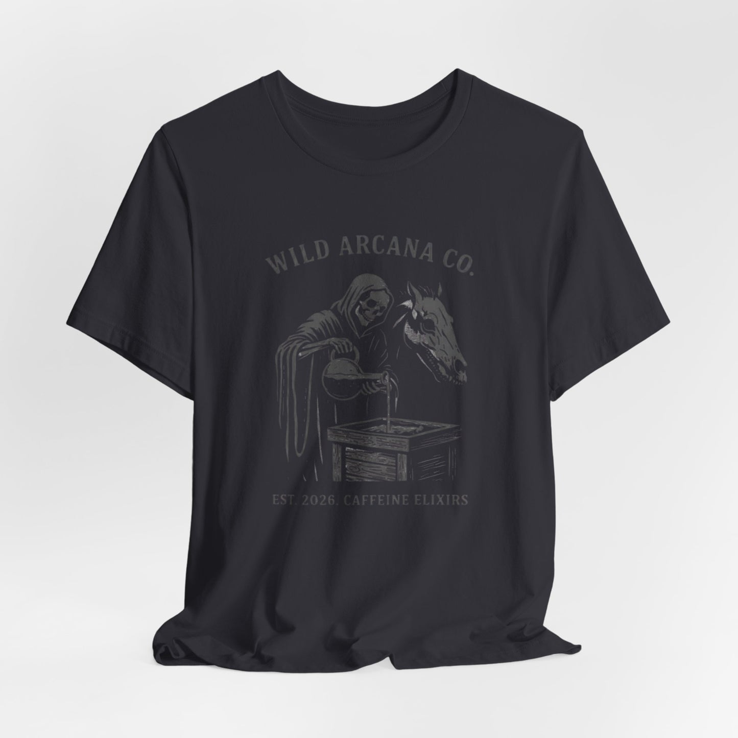 Wild Arcana Co. Tee — Grim Reaper Coffee Illustration Shirt