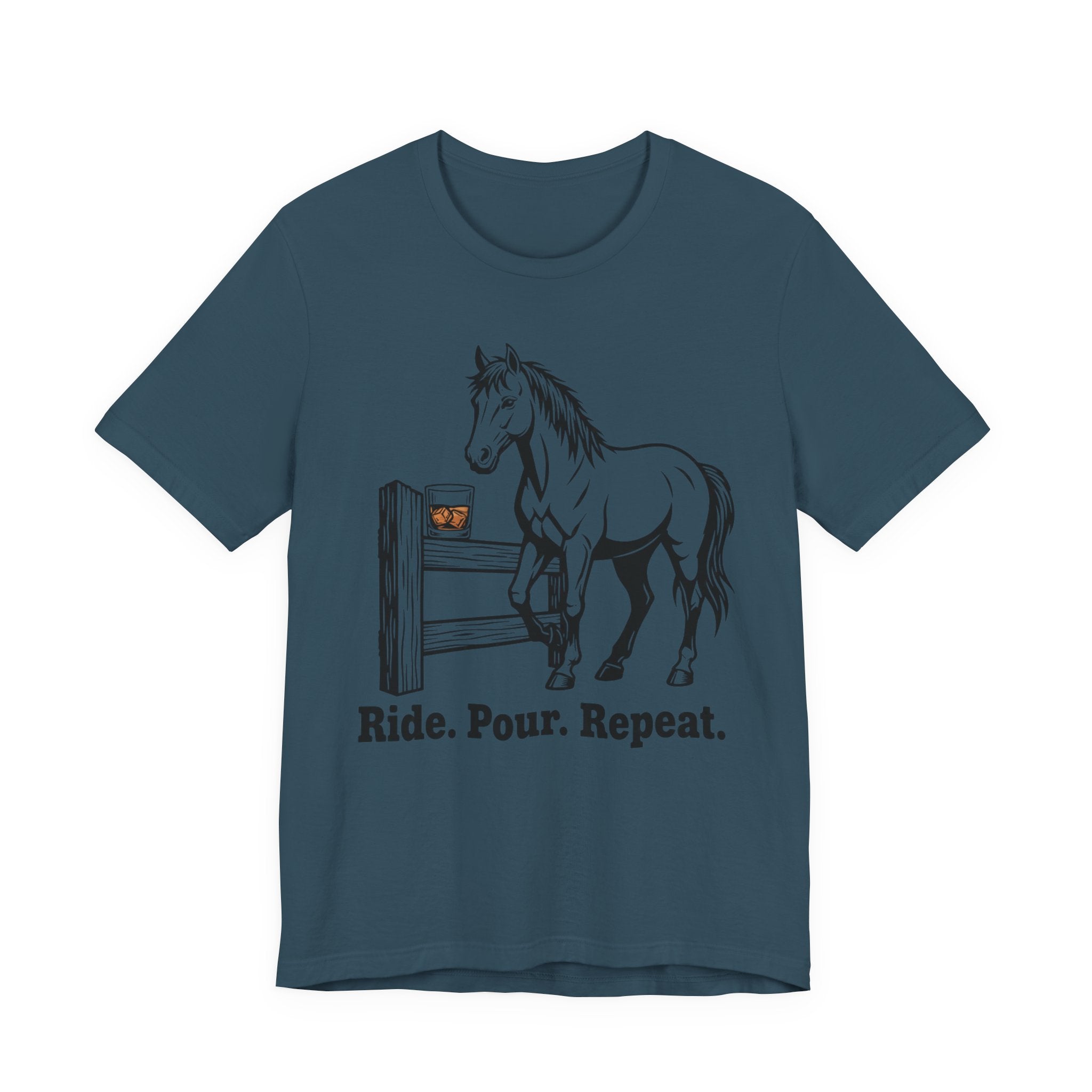 Ride. Pour. Repeat. Graphic Tee for Equestrians