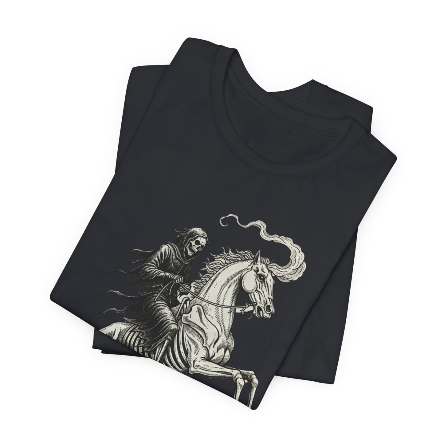 Death Rider Horse Graphic T‑Shirt – Gothic Dark Fantasy Tee