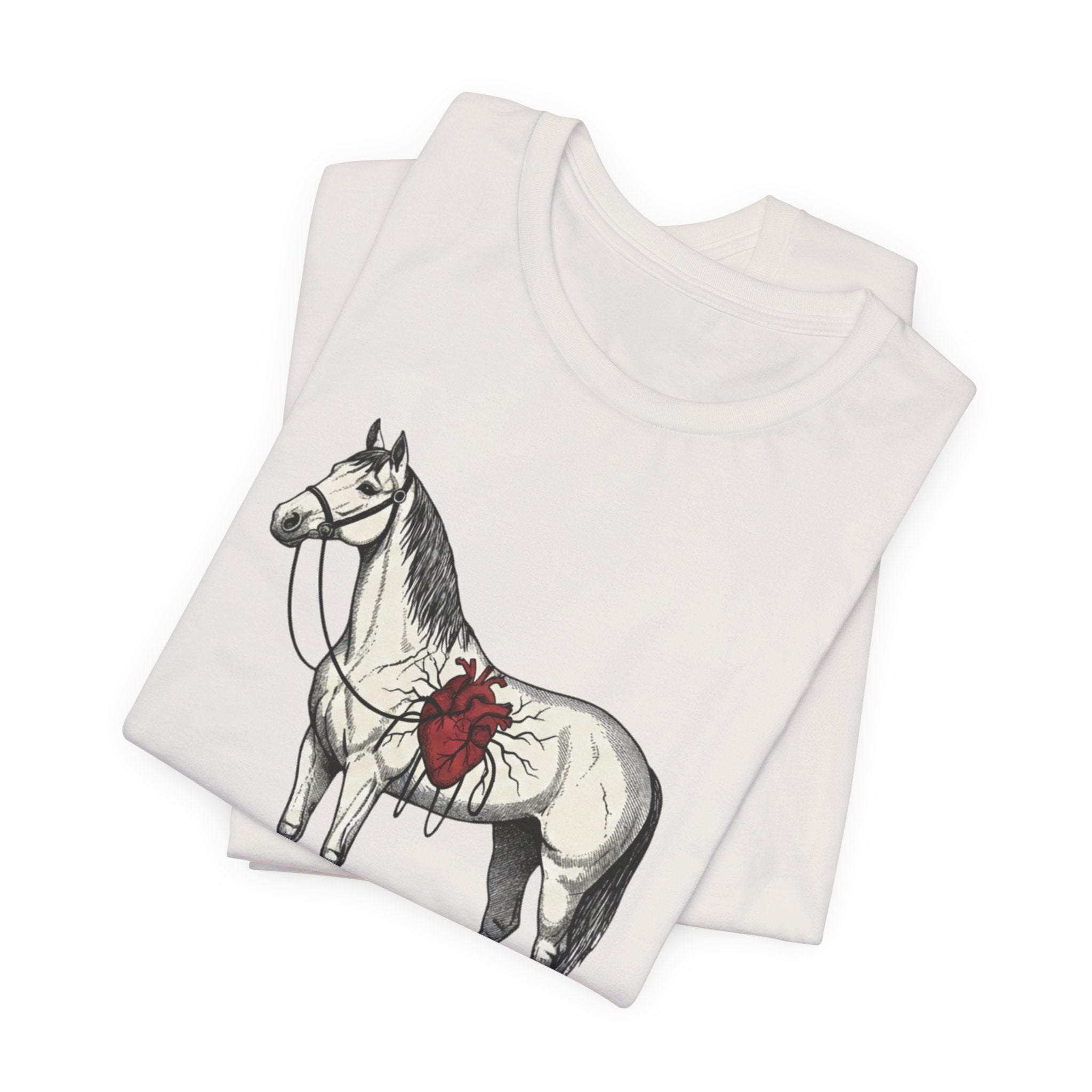 Illustrated Stallion with Heart Graphic