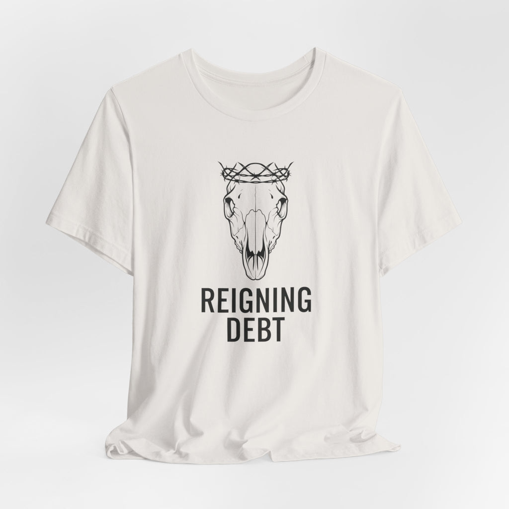 Reigning Debt Skull Crown Minimalist Graphic Tee