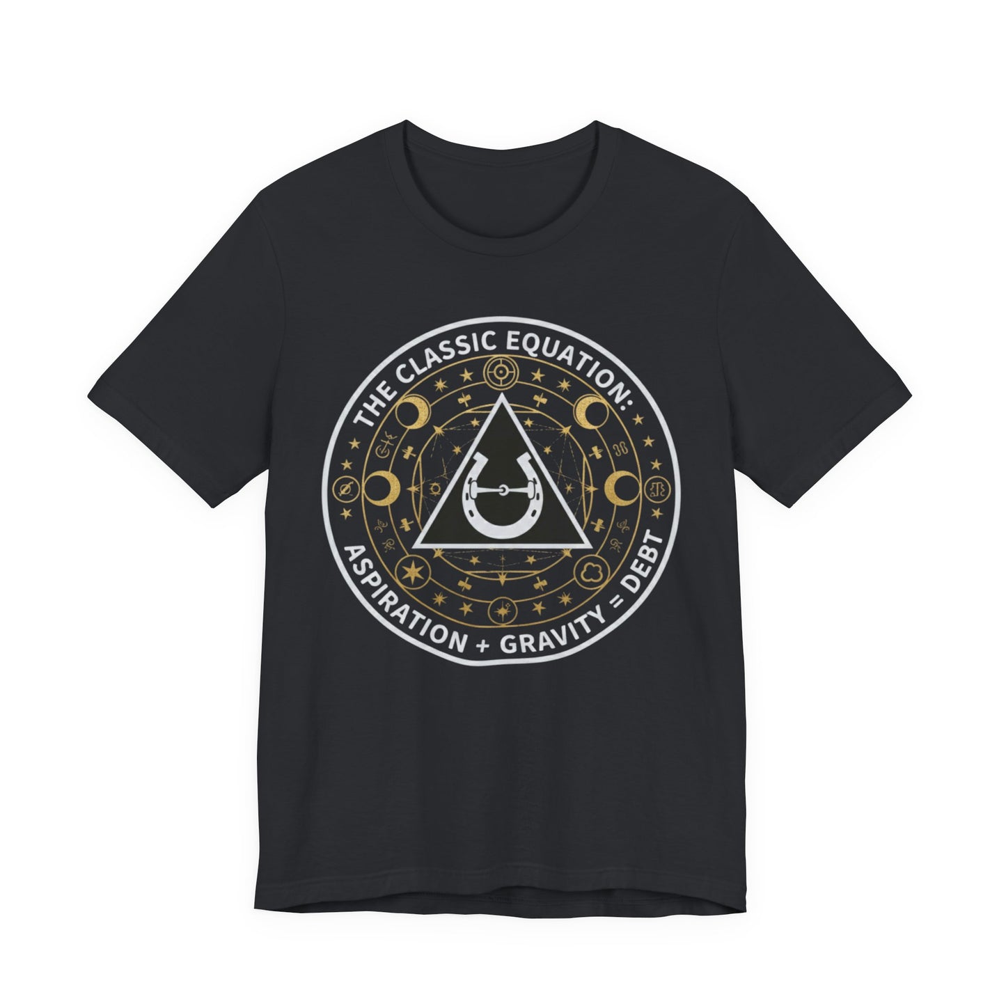 Classic Equation Tee — "Aspiration + Gravity = Debt" Astral Graphic T-Shirt