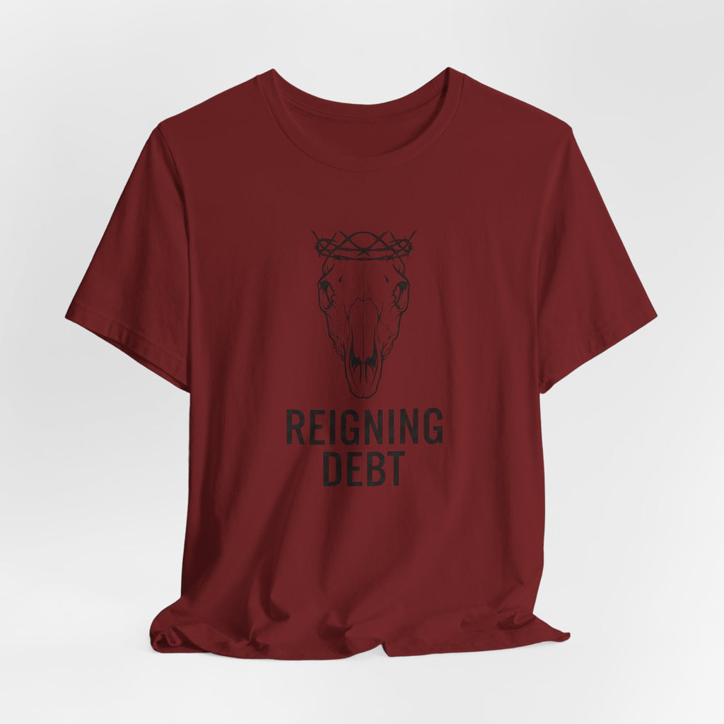 Reigning Debt Skull Crown Minimalist Graphic Tee