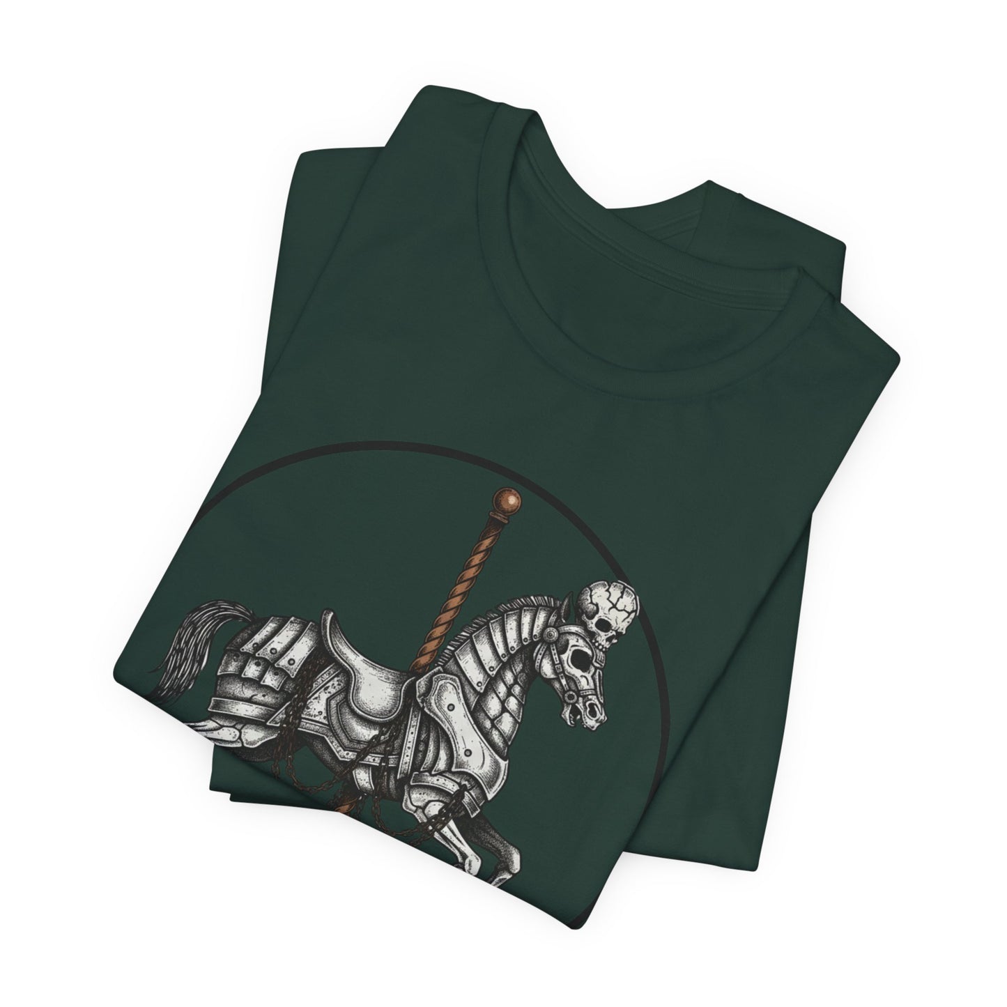 Skeleton Carousel Horse T‑Shirt — Gothic Carousel Tee