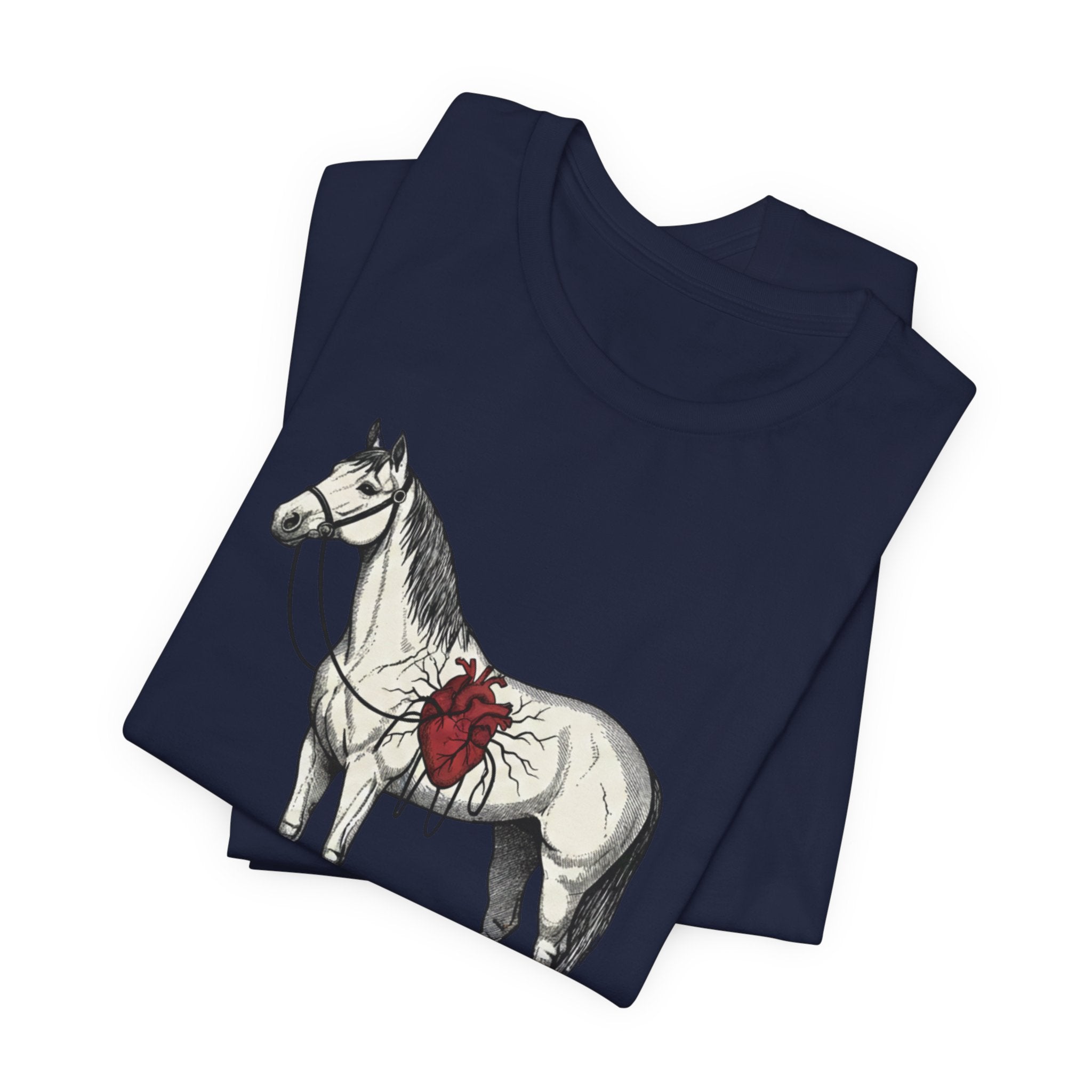 Illustrated Stallion with Heart Graphic