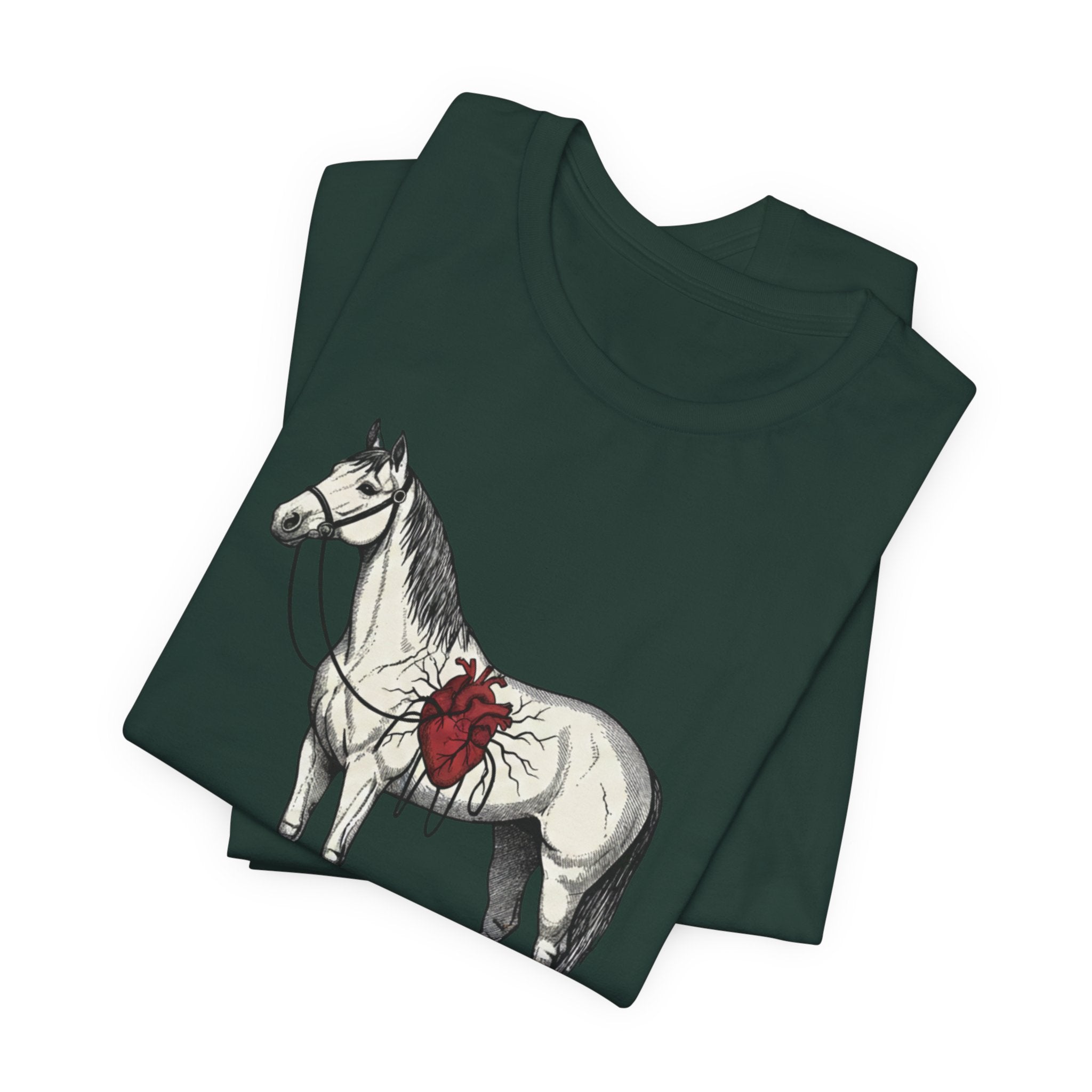 Illustrated Stallion with Heart Graphic