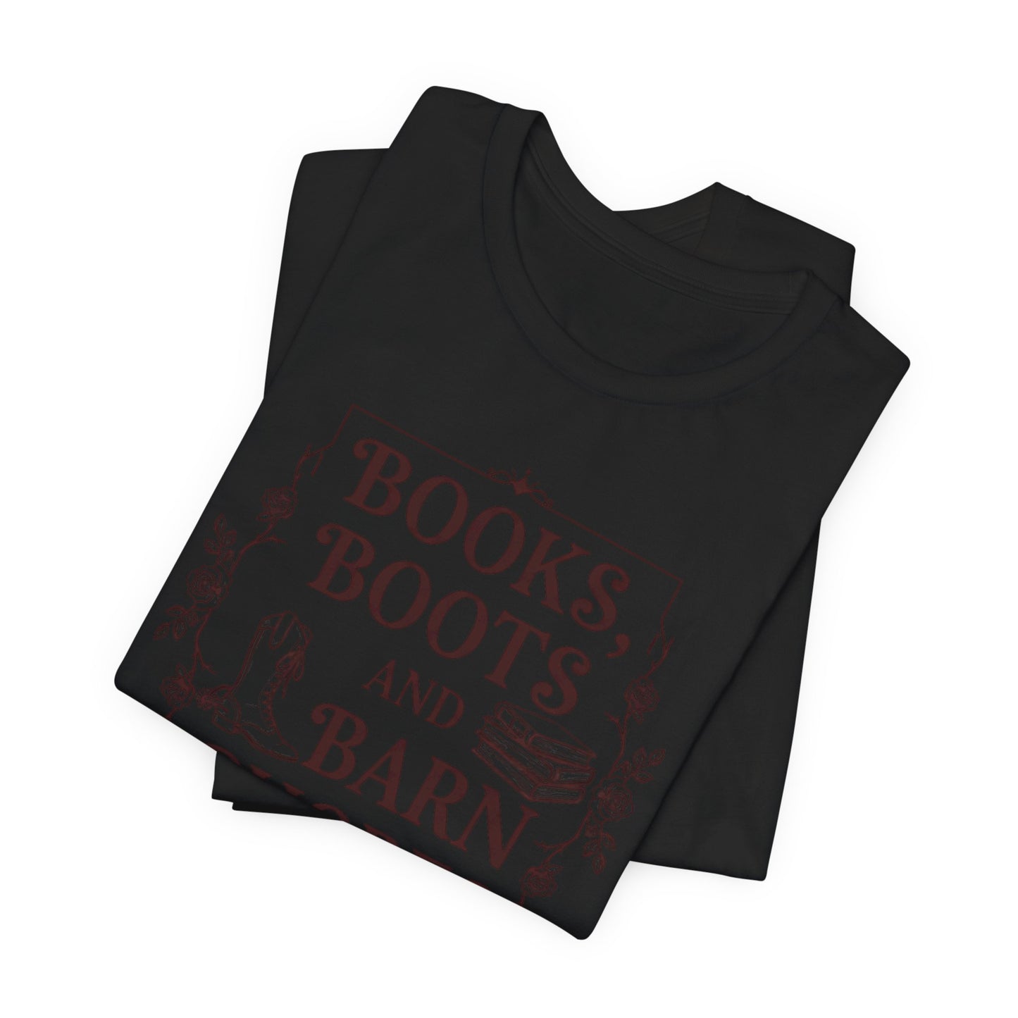Books, Boots and Barn Chores Tee – Rustic Farmhouse Reading Shirt
