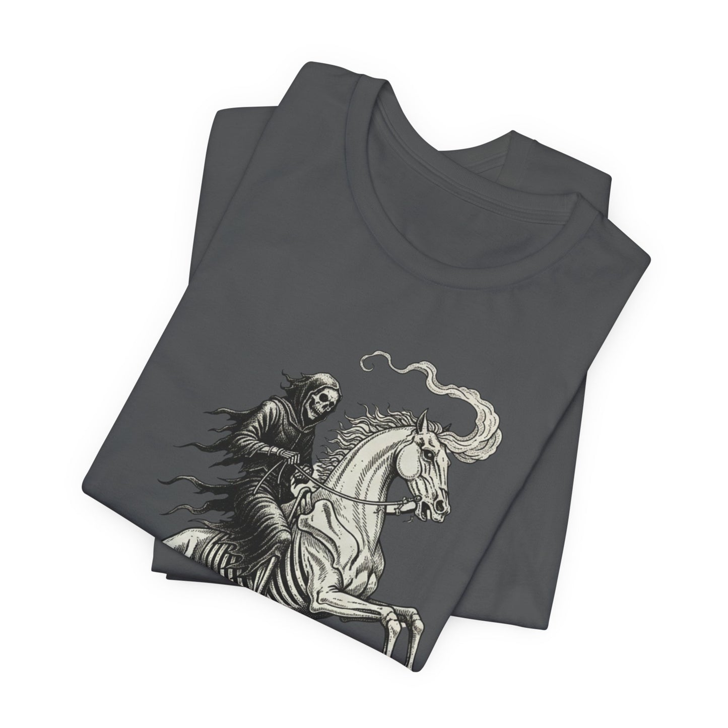 Death Rider Horse Graphic T‑Shirt – Gothic Dark Fantasy Tee