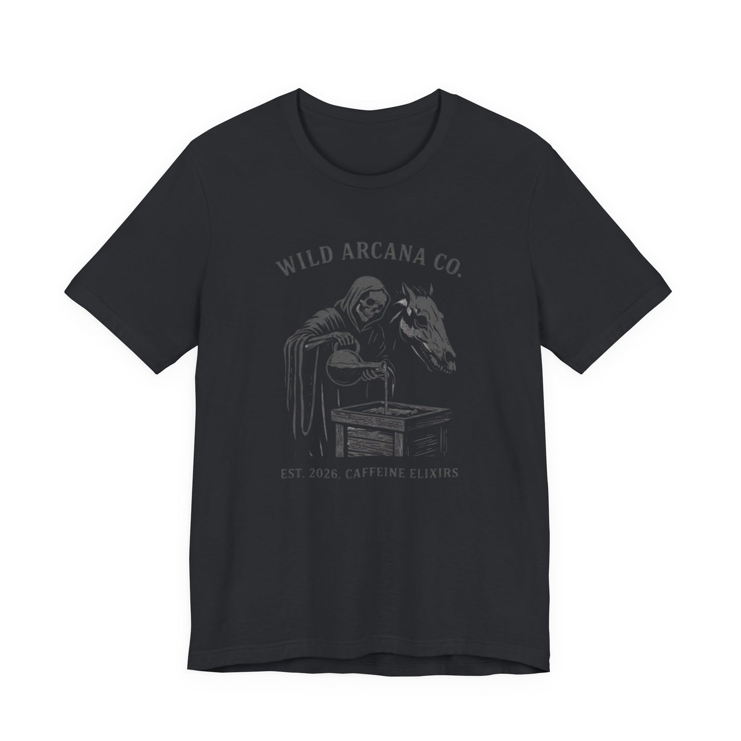 Wild Arcana Co. Tee — Grim Reaper Coffee Illustration Shirt