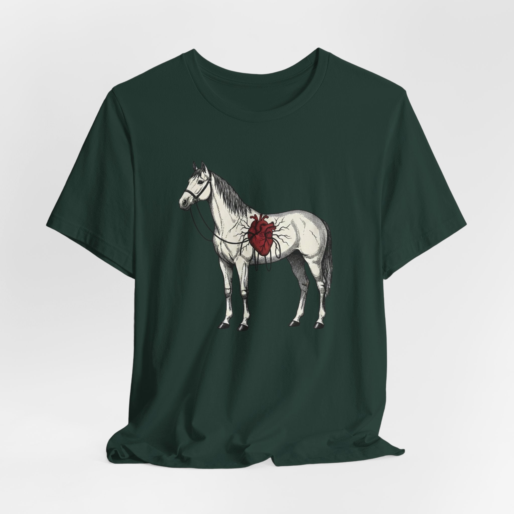 Illustrated Stallion with Heart Graphic