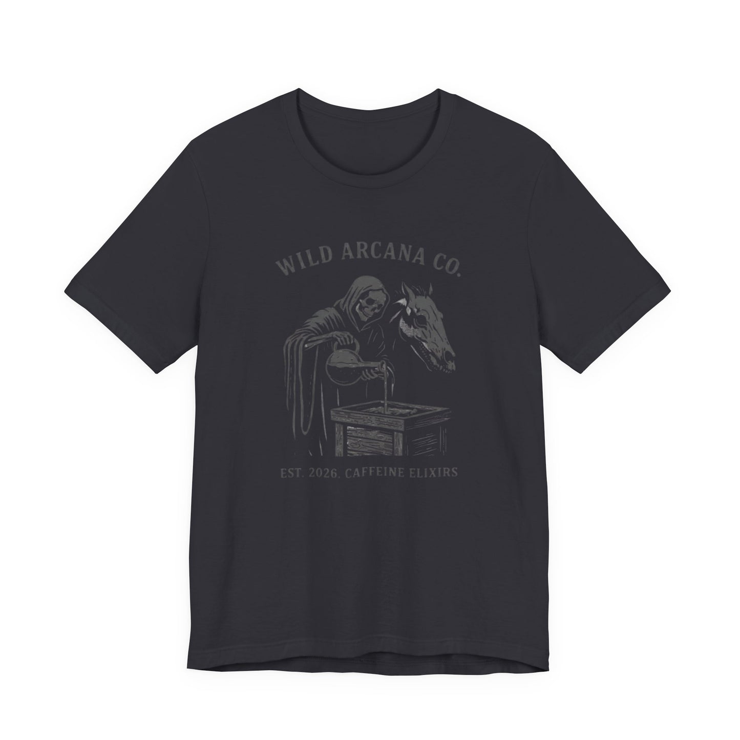 Wild Arcana Co. Tee — Grim Reaper Coffee Illustration Shirt