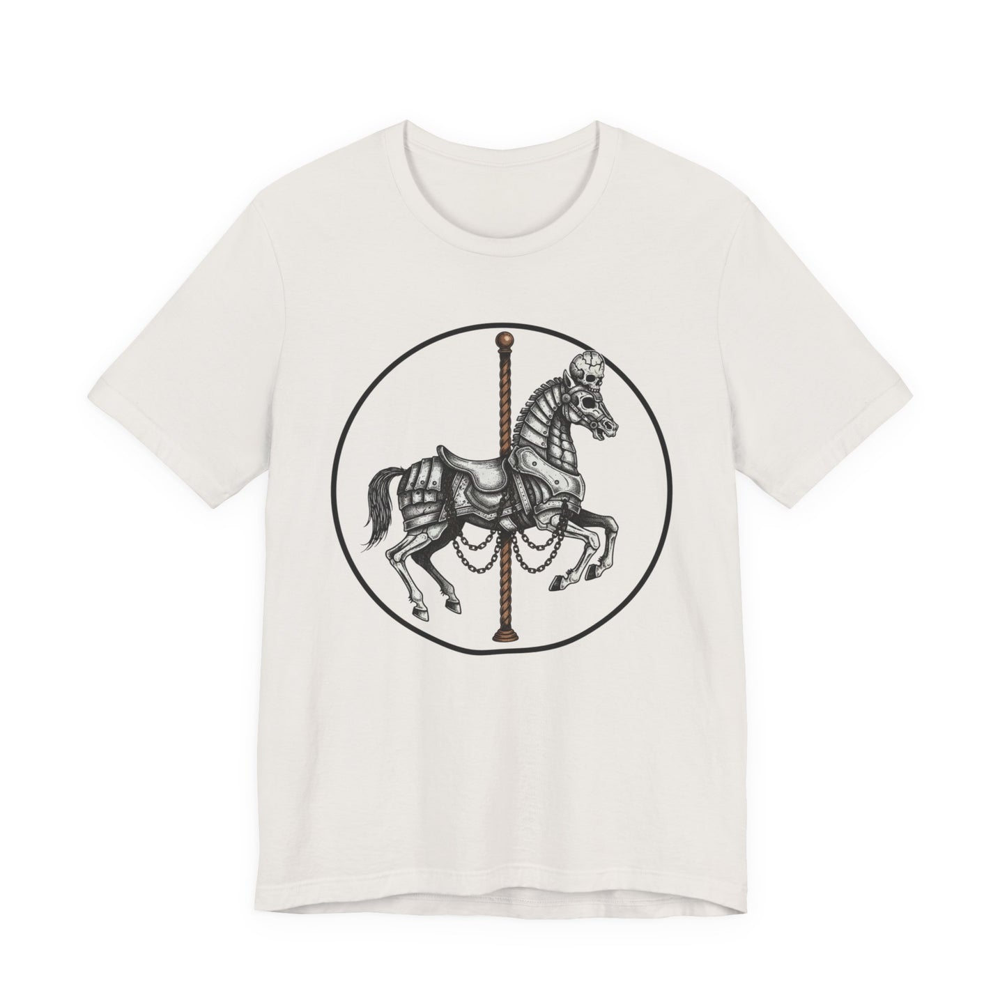 Skeleton Carousel Horse T‑Shirt — Gothic Carousel Tee