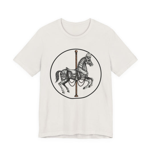Skeleton Carousel Horse T‑Shirt — Gothic Carousel Tee