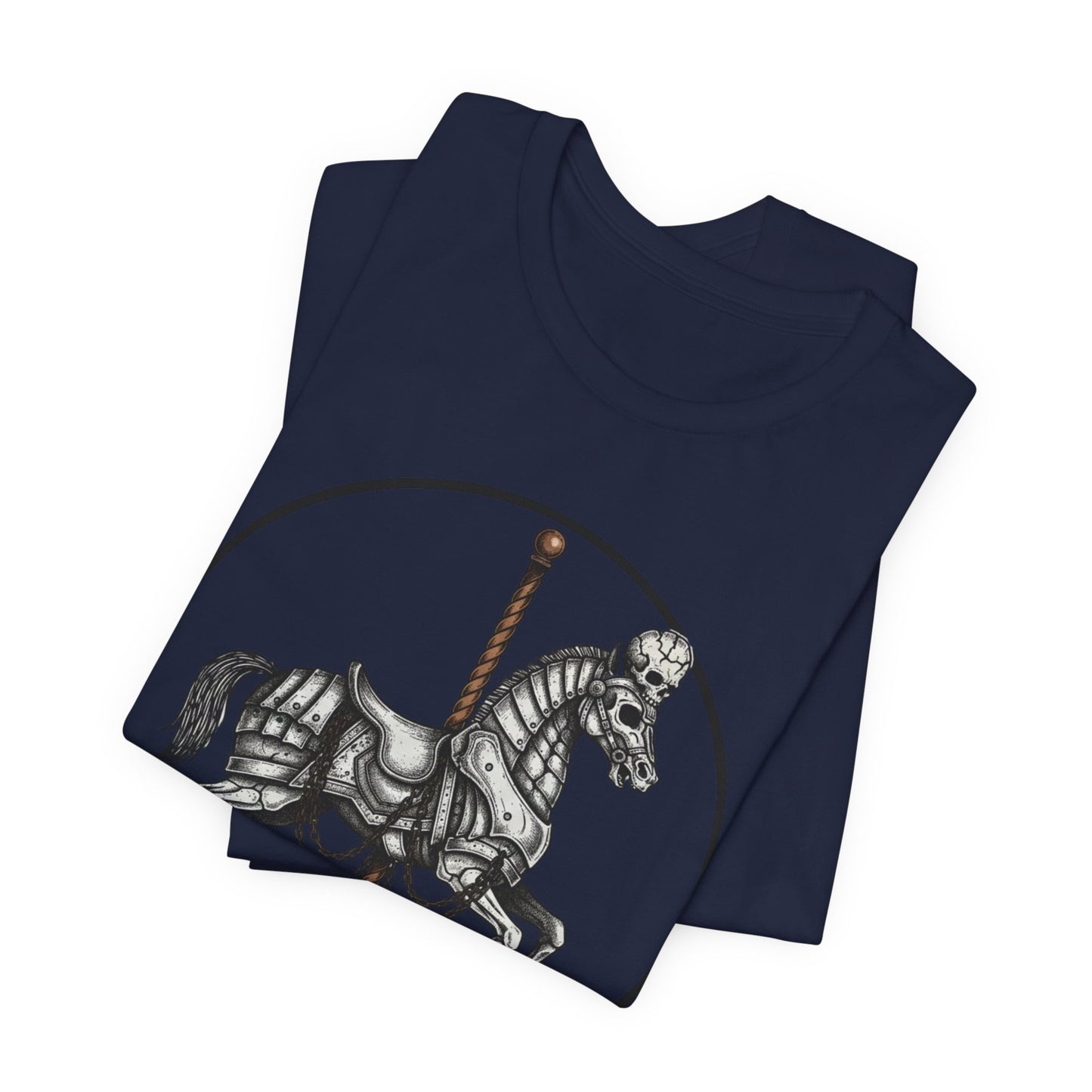 Skeleton Carousel Horse T‑Shirt — Gothic Carousel Tee