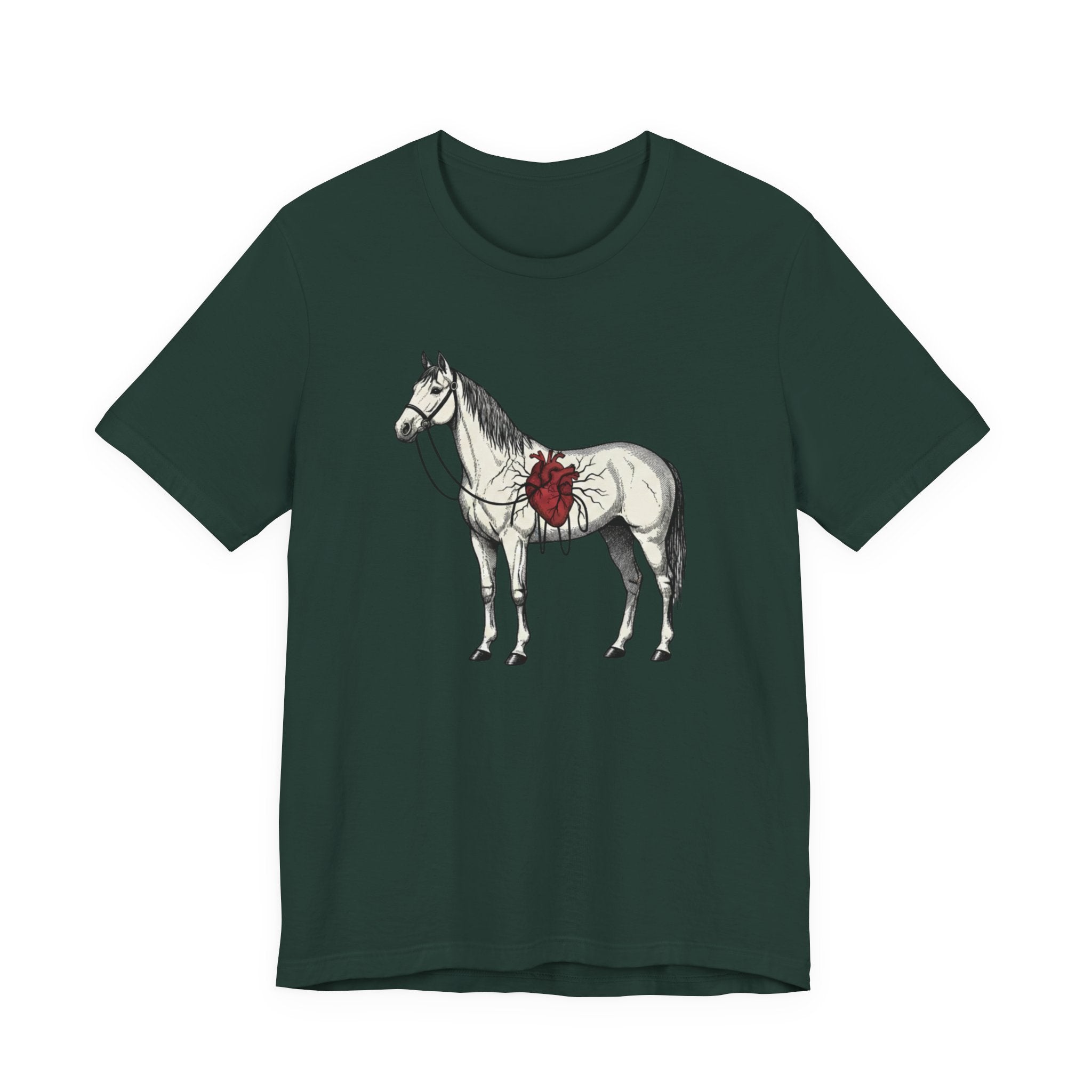 Illustrated Stallion with Heart Graphic