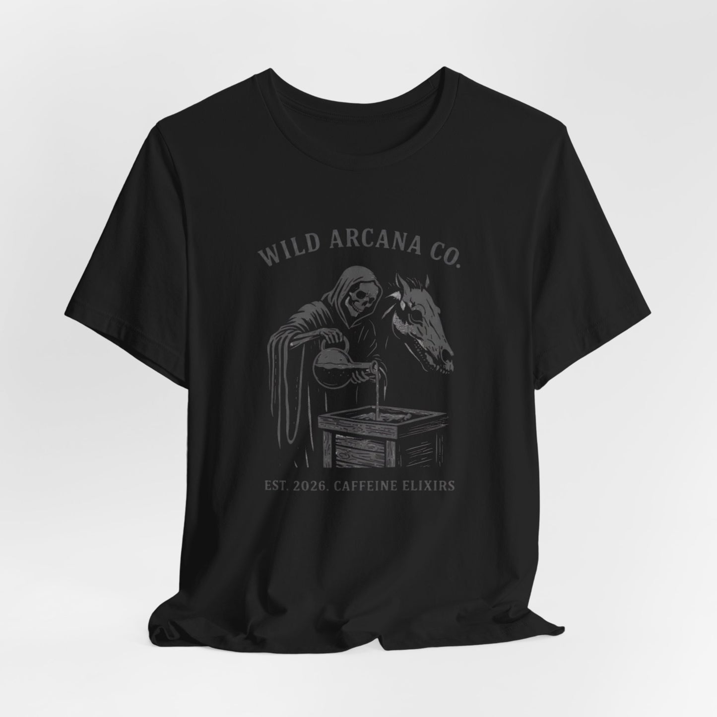 Wild Arcana Co. Tee — Grim Reaper Coffee Illustration Shirt