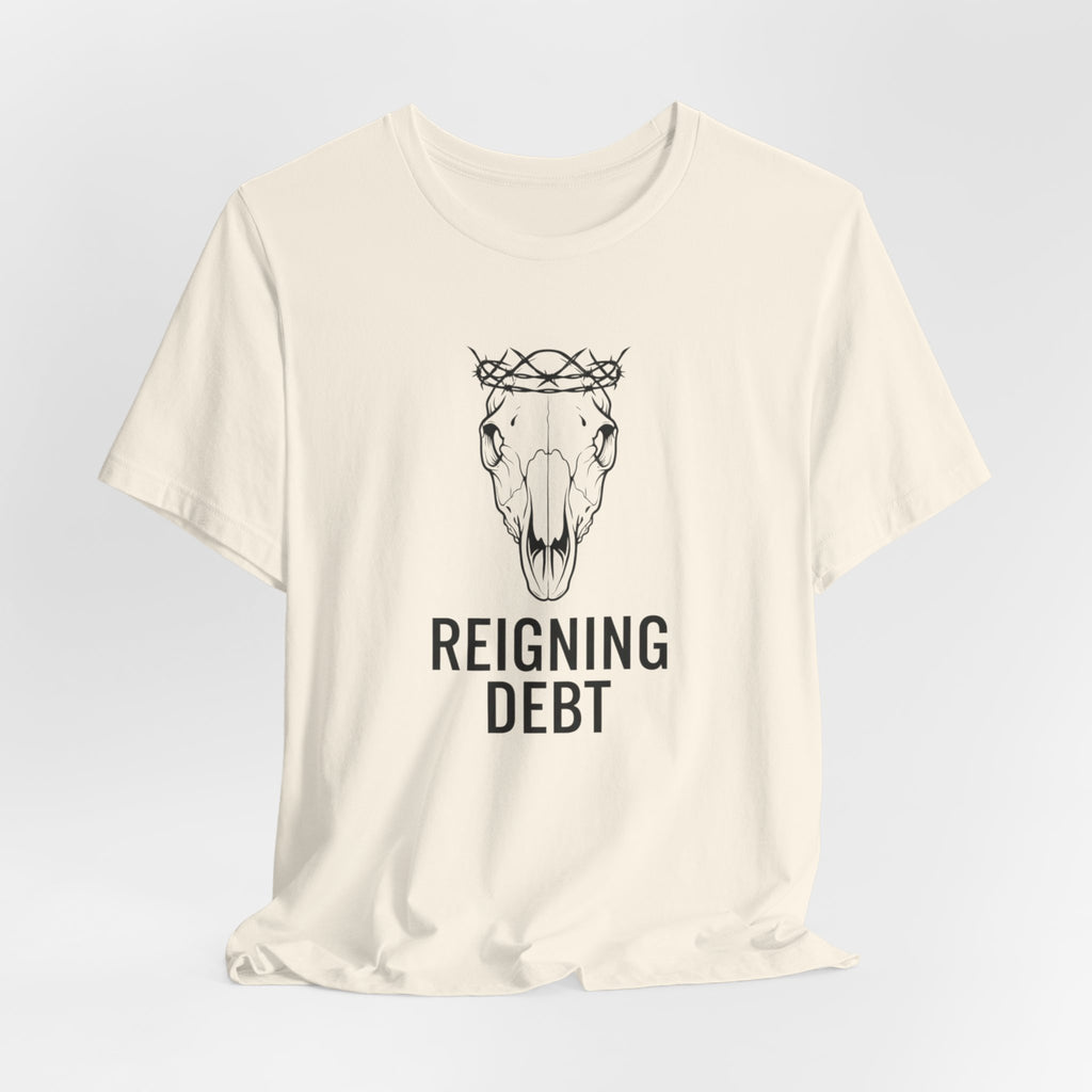 Reigning Debt Skull Crown Minimalist Graphic Tee