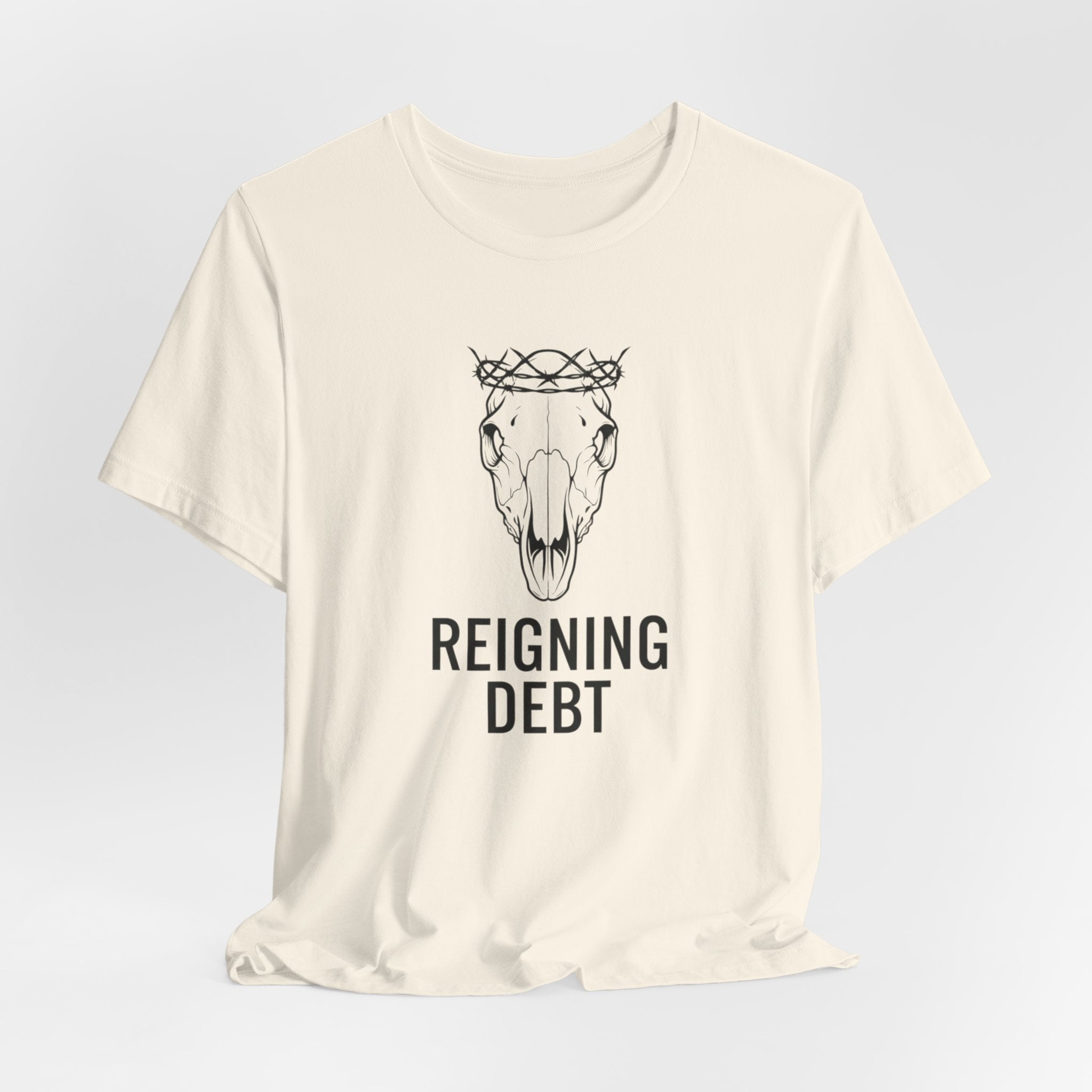 Reigning Debt Skull Crown Minimalist Graphic Tee