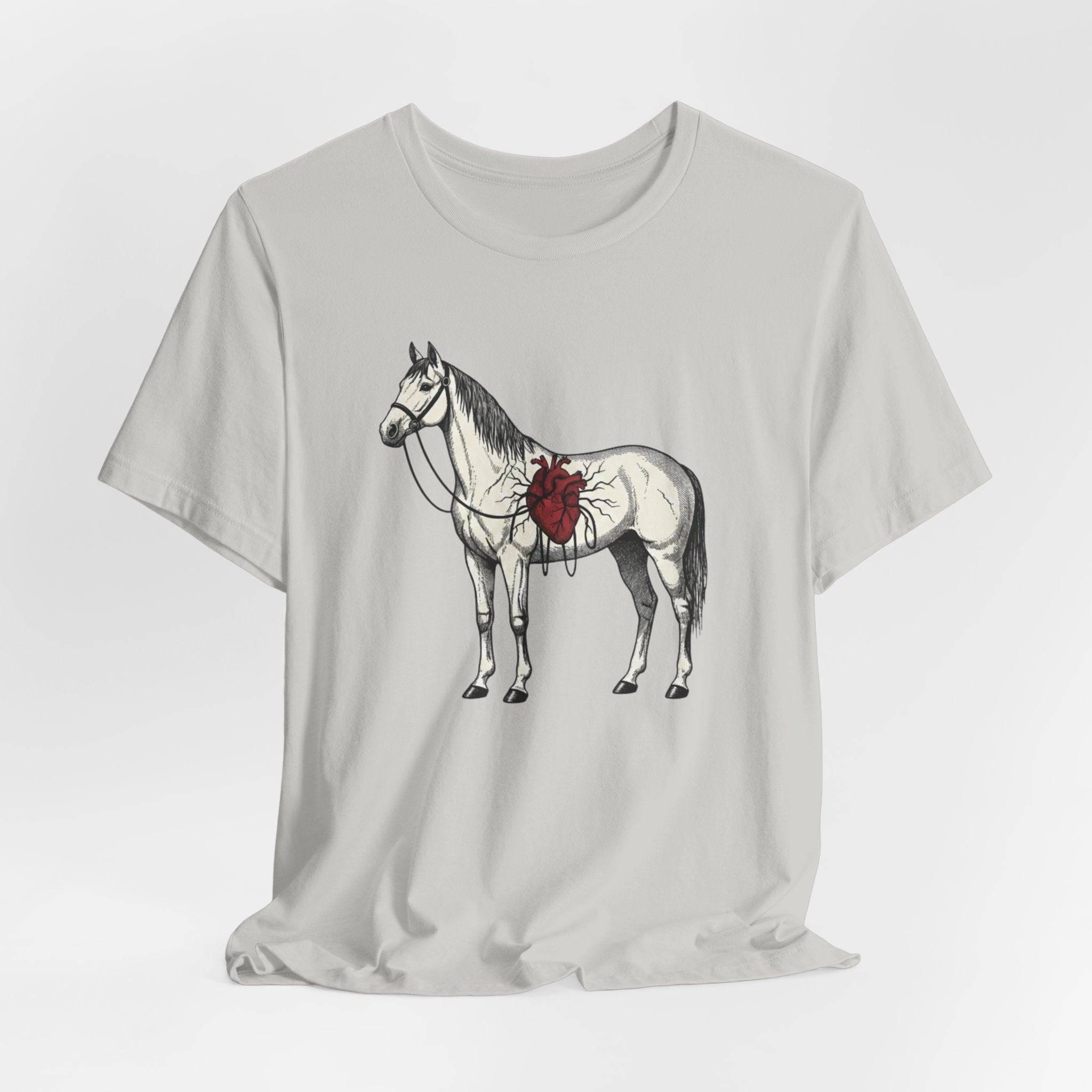 Illustrated Stallion with Heart Graphic