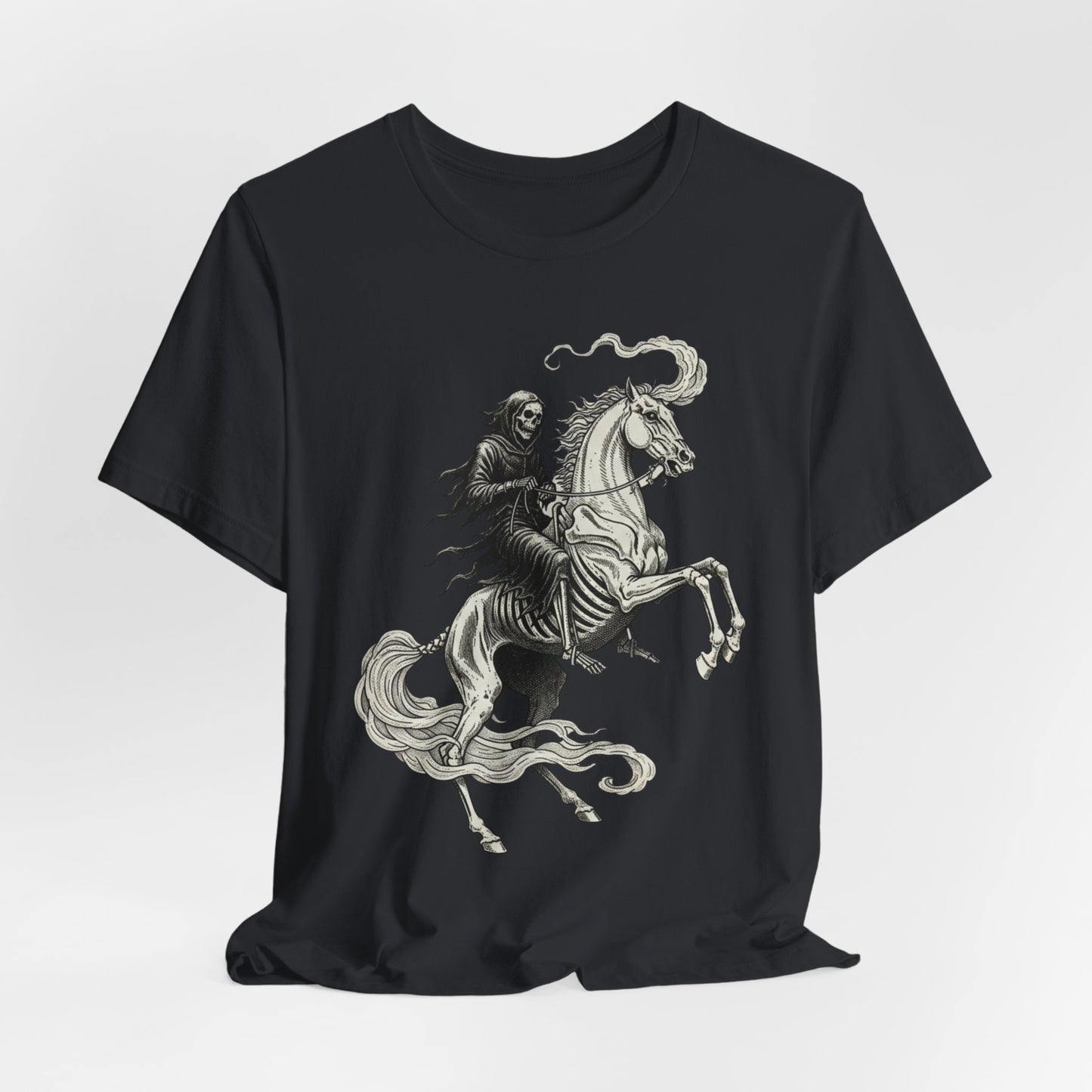Death Rider Horse Graphic T‑Shirt – Gothic Dark Fantasy Tee