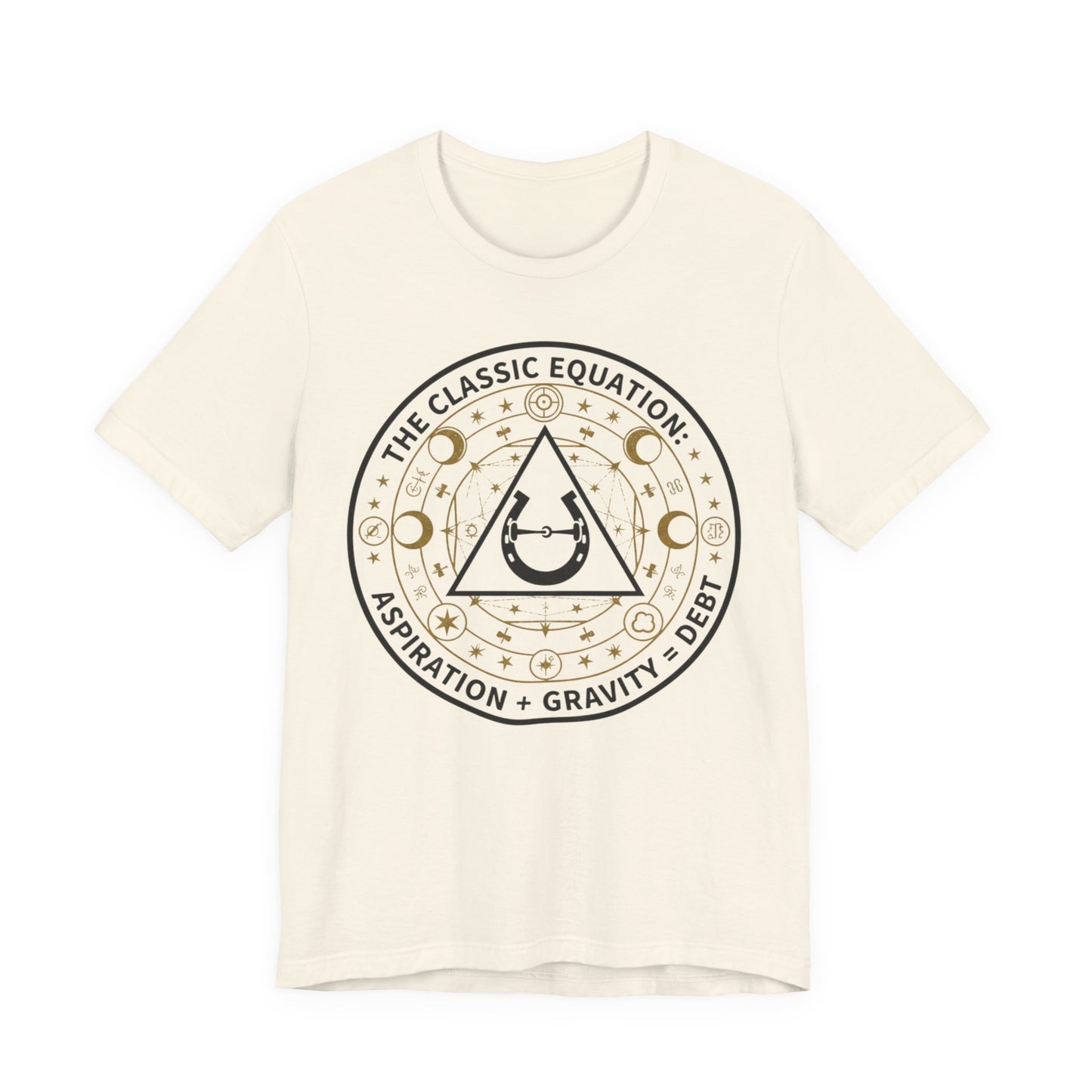 Classic Equation Tee — "Aspiration + Gravity = Debt" Astral Graphic T-Shirt