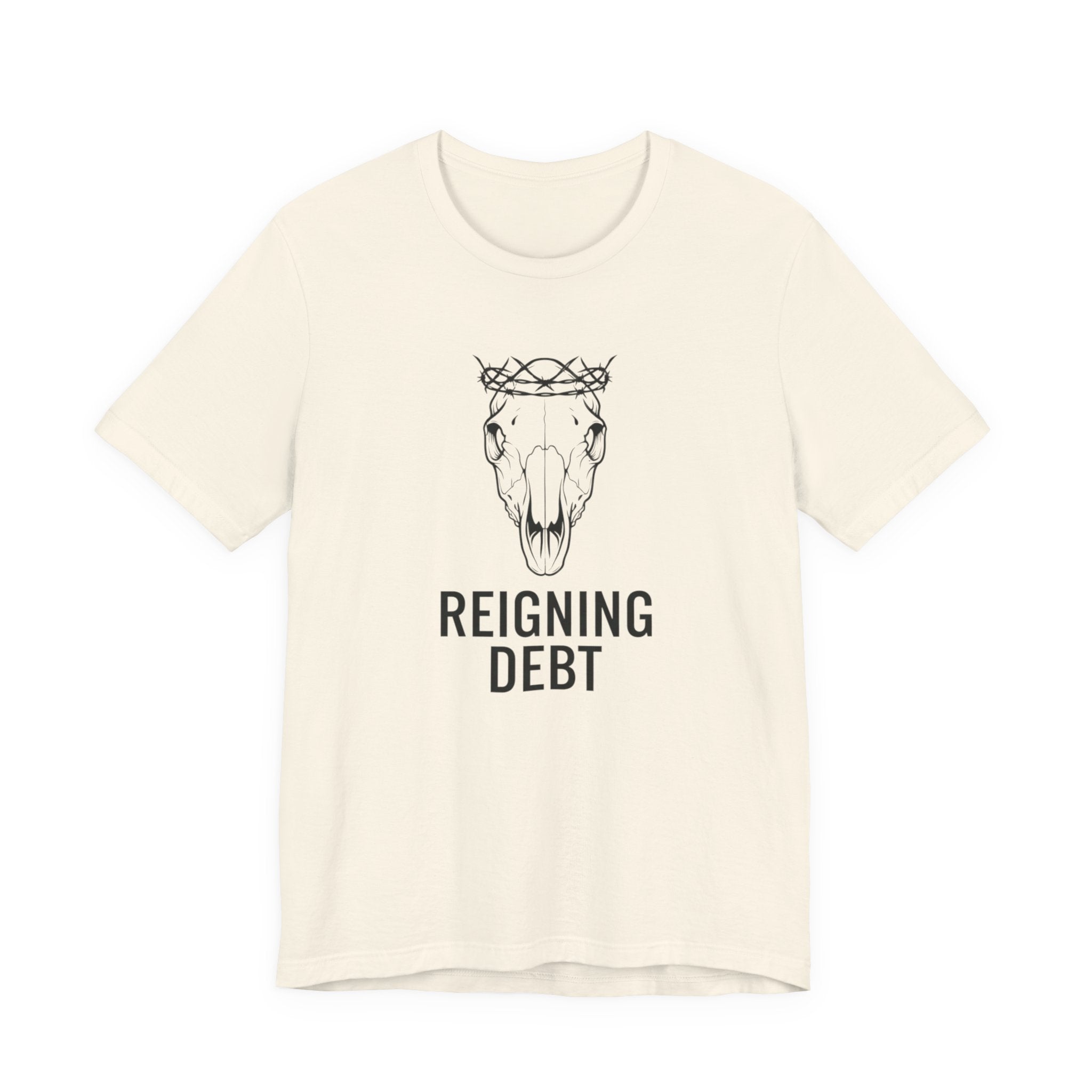 Reigning Debt Skull Crown Minimalist Graphic Tee