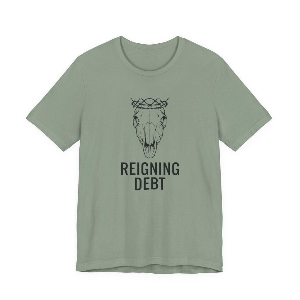 Reigning Debt Skull Crown Minimalist Graphic Tee